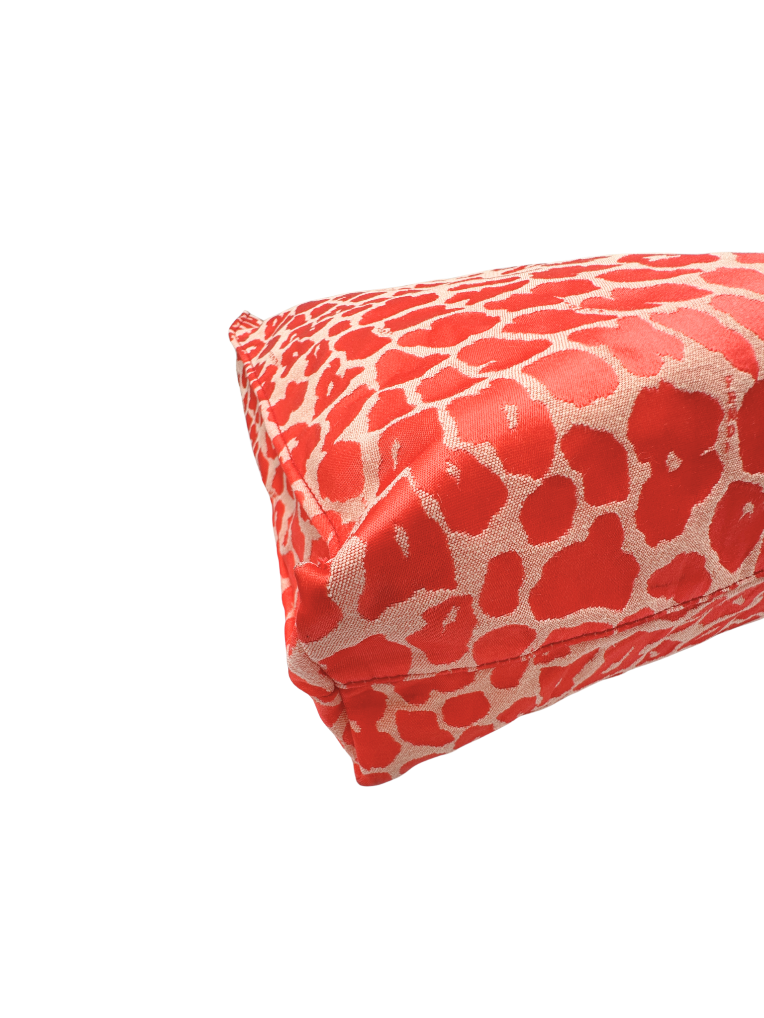 Leopard Print North/South Shopping Tote Bag in Red Embroidered Canvas