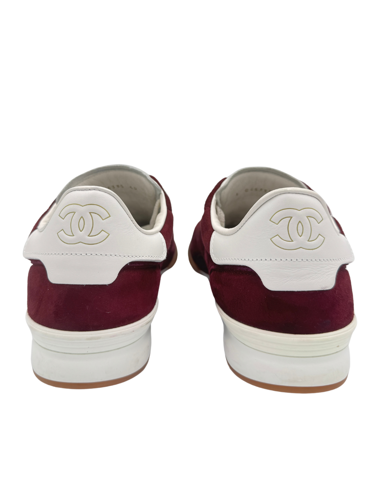 Size 40 Low Top CC Sneakers in Burgundy Suede