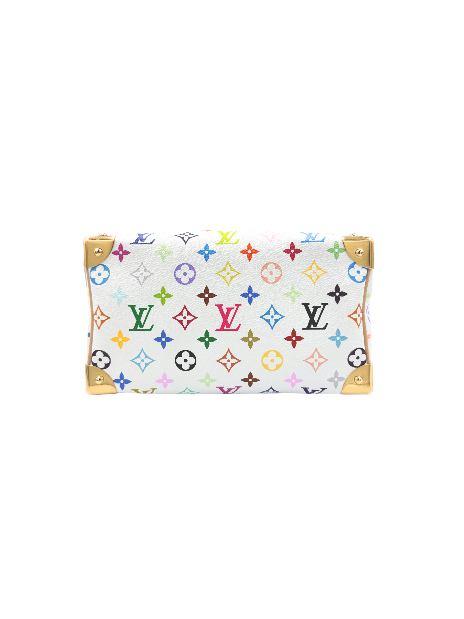 Louis Vuitton 2025 Limited Edition LV x Takashi Murakami Multicolore Speedy Bandoulière 25 in White Multicolor Coated Canvas