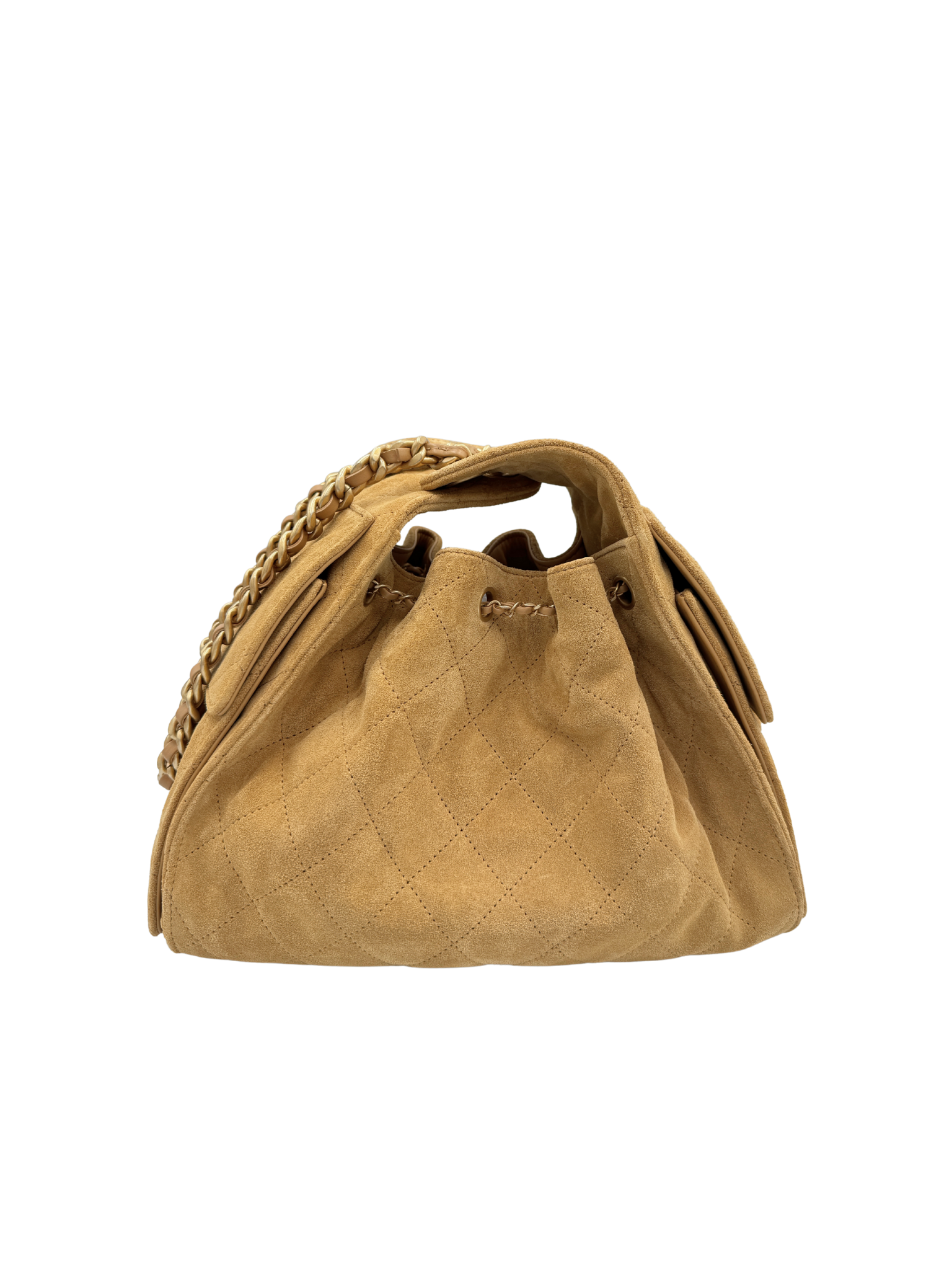Small Chanel 25 Quilted Hobo Bag in Dark Beige Suede (Cruise 2025/2026 Collection)