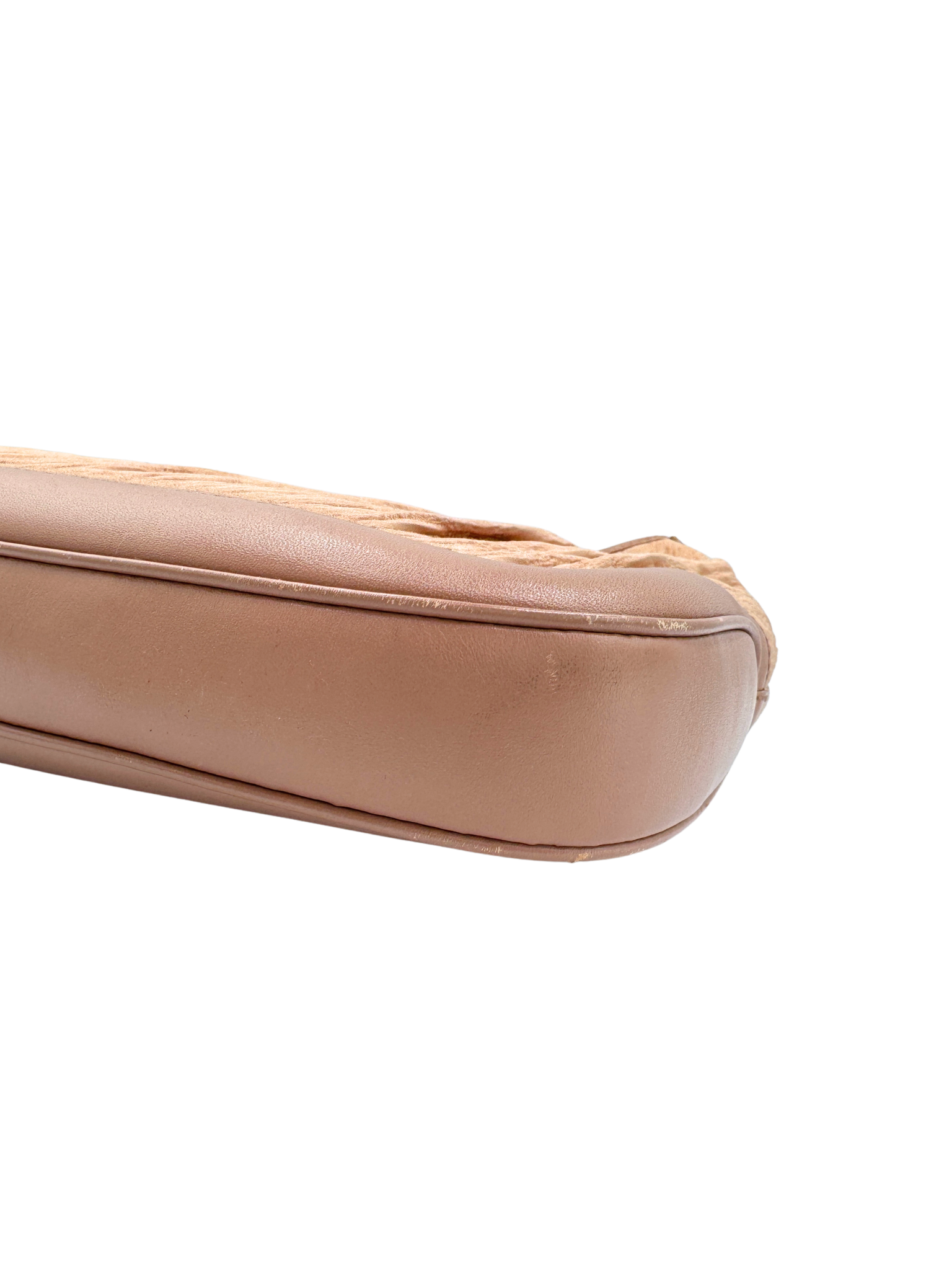 Vintage 1999 Tom Ford Era Ruched Jackie Shoulder Bag in Blush Pink Silk