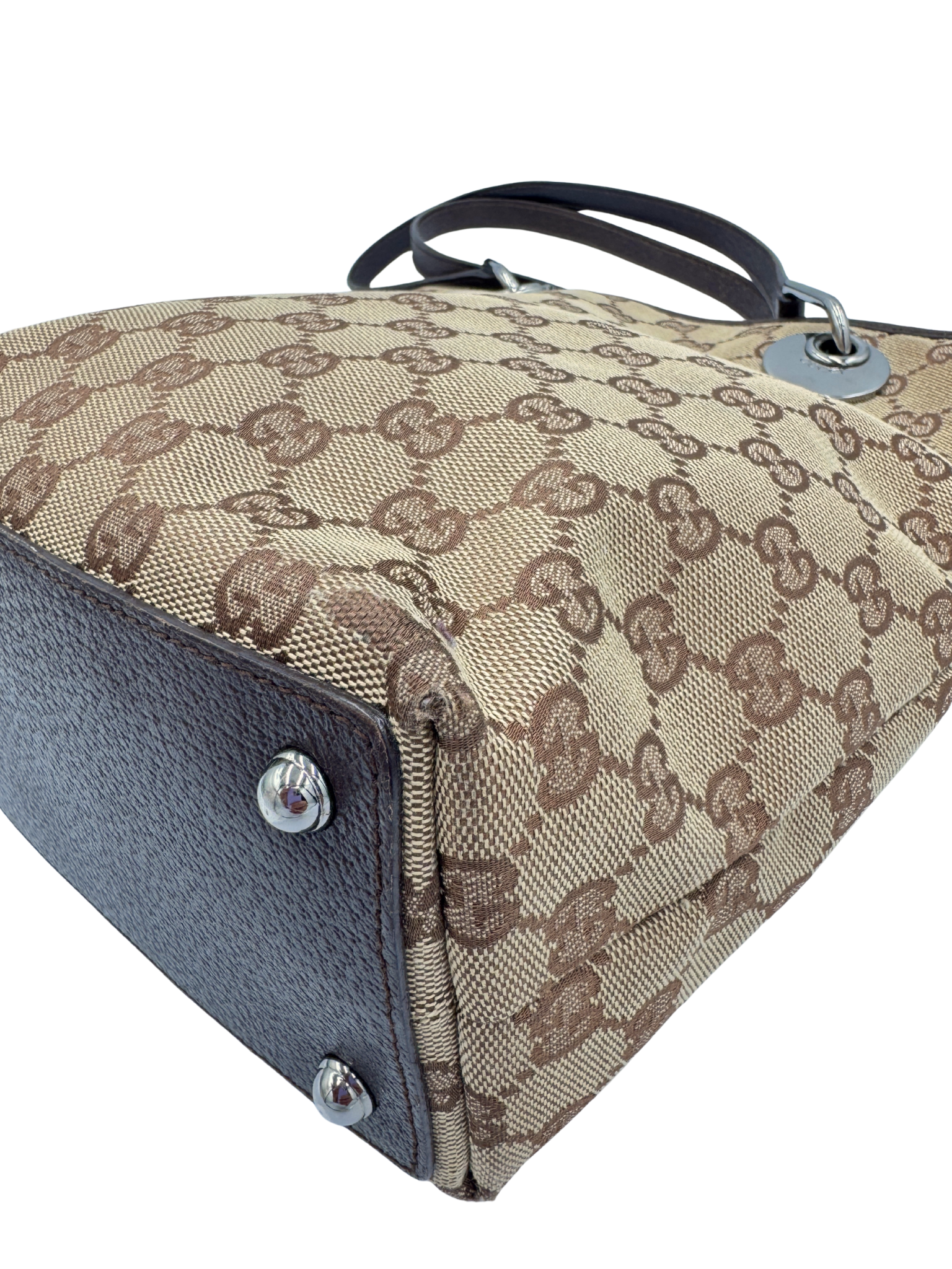 GG Small Eclipse Tote Bag in Brown & Tan GG Supreme Canvas