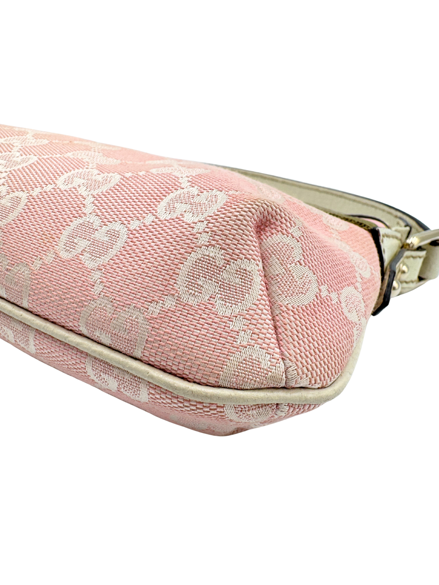 Pochette Shoulder Bag with Charms in Pink Monogram GG Logo Canvas