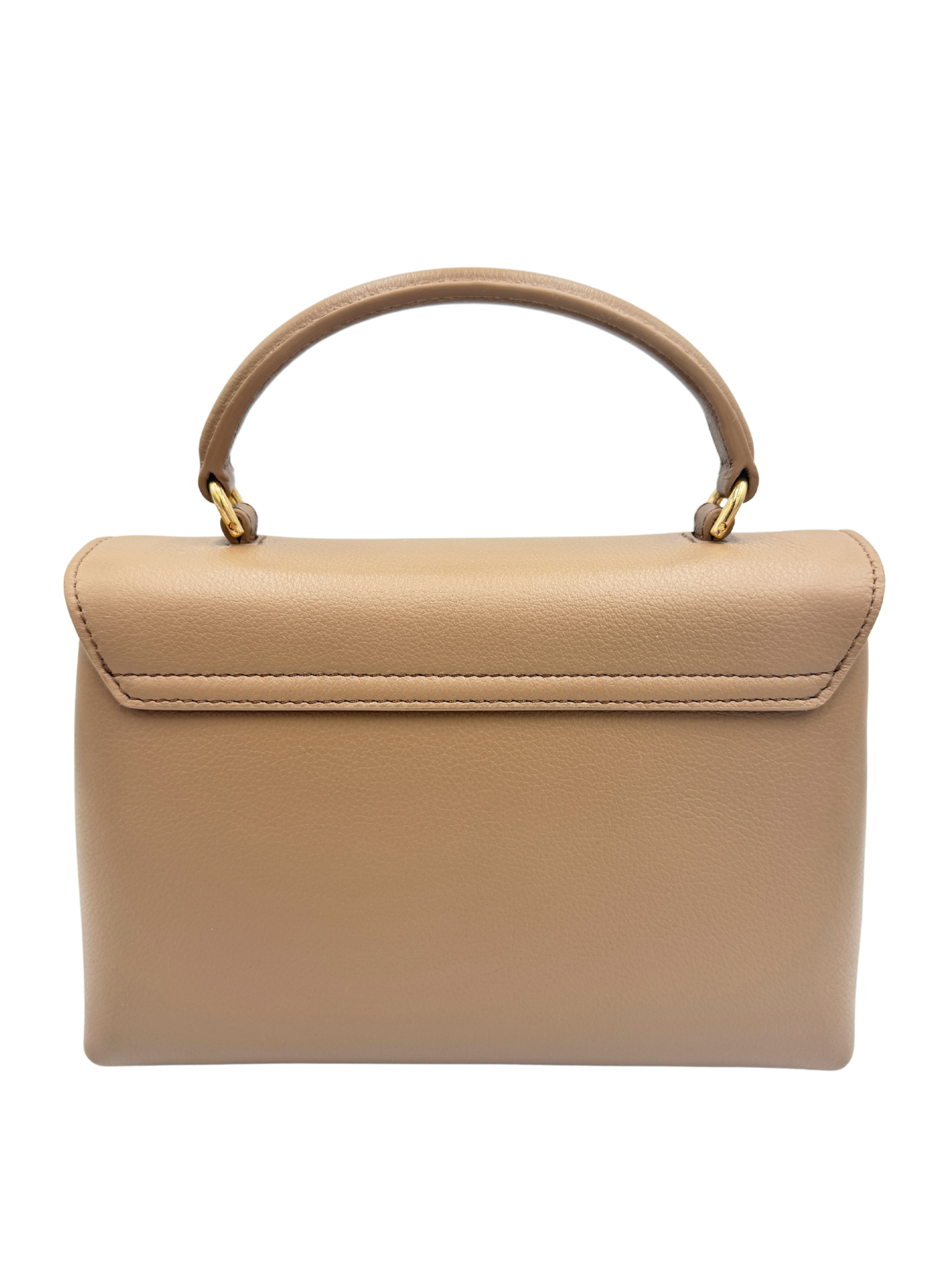 Teen Nino Top Handle Bag in Smoked Brown Supple Calfskin Leather