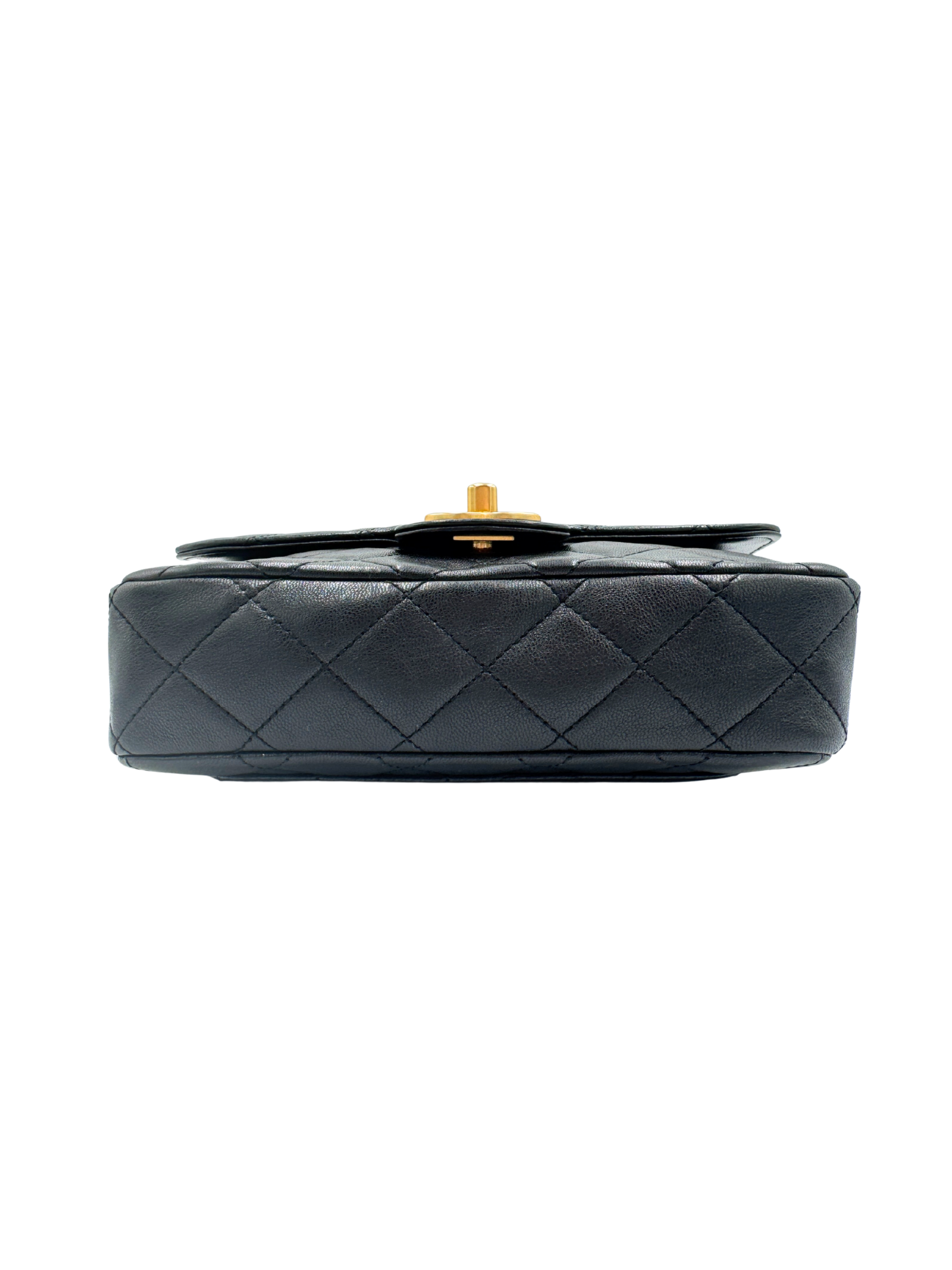 Quilted Classic Single Flap Bag in Black Calfskin Leather