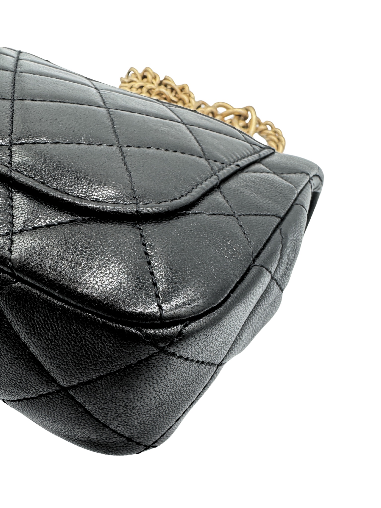 Quilted Classic Single Flap Bag in Black Calfskin Leather