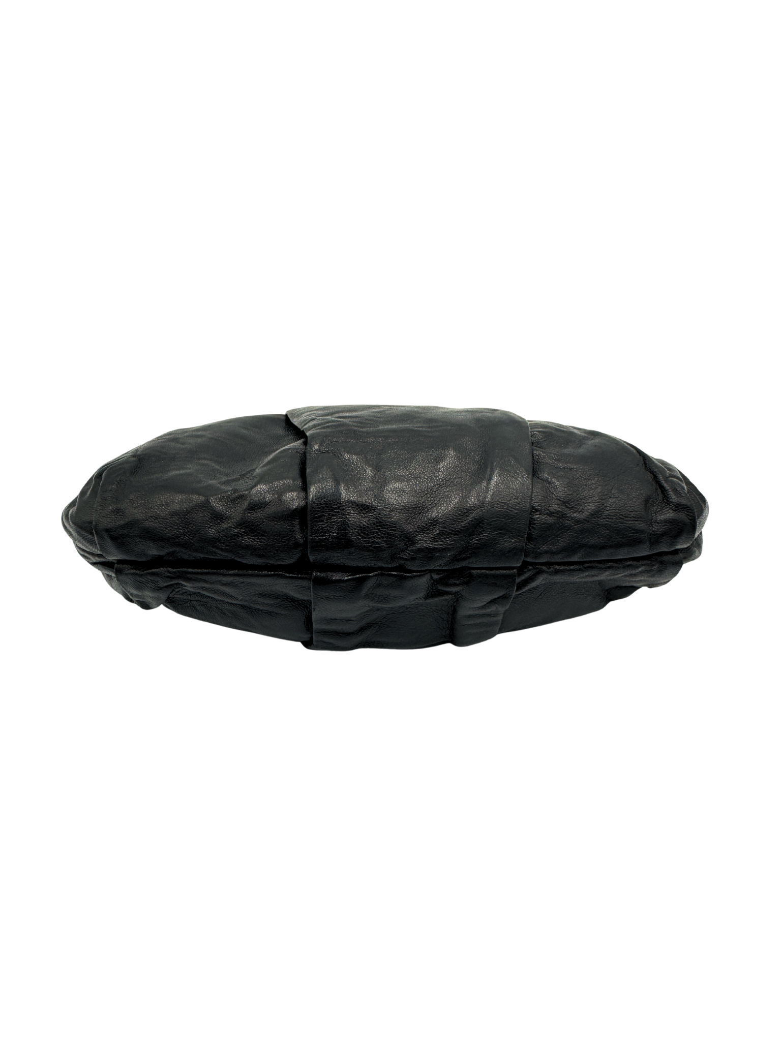 Prada Wristlet Clutch in Black Crinkled Leather