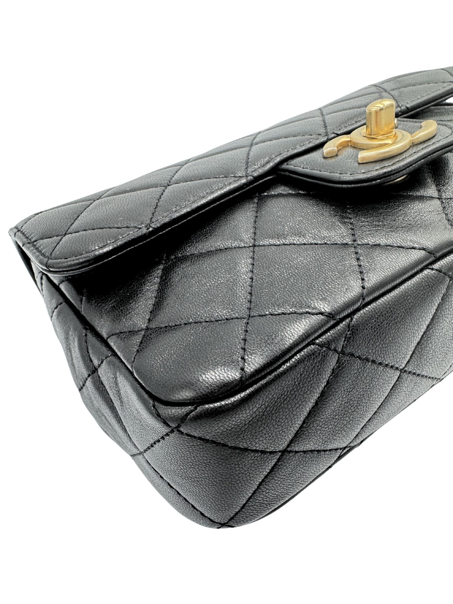 Quilted Classic Single Flap Bag in Black Calfskin Leather