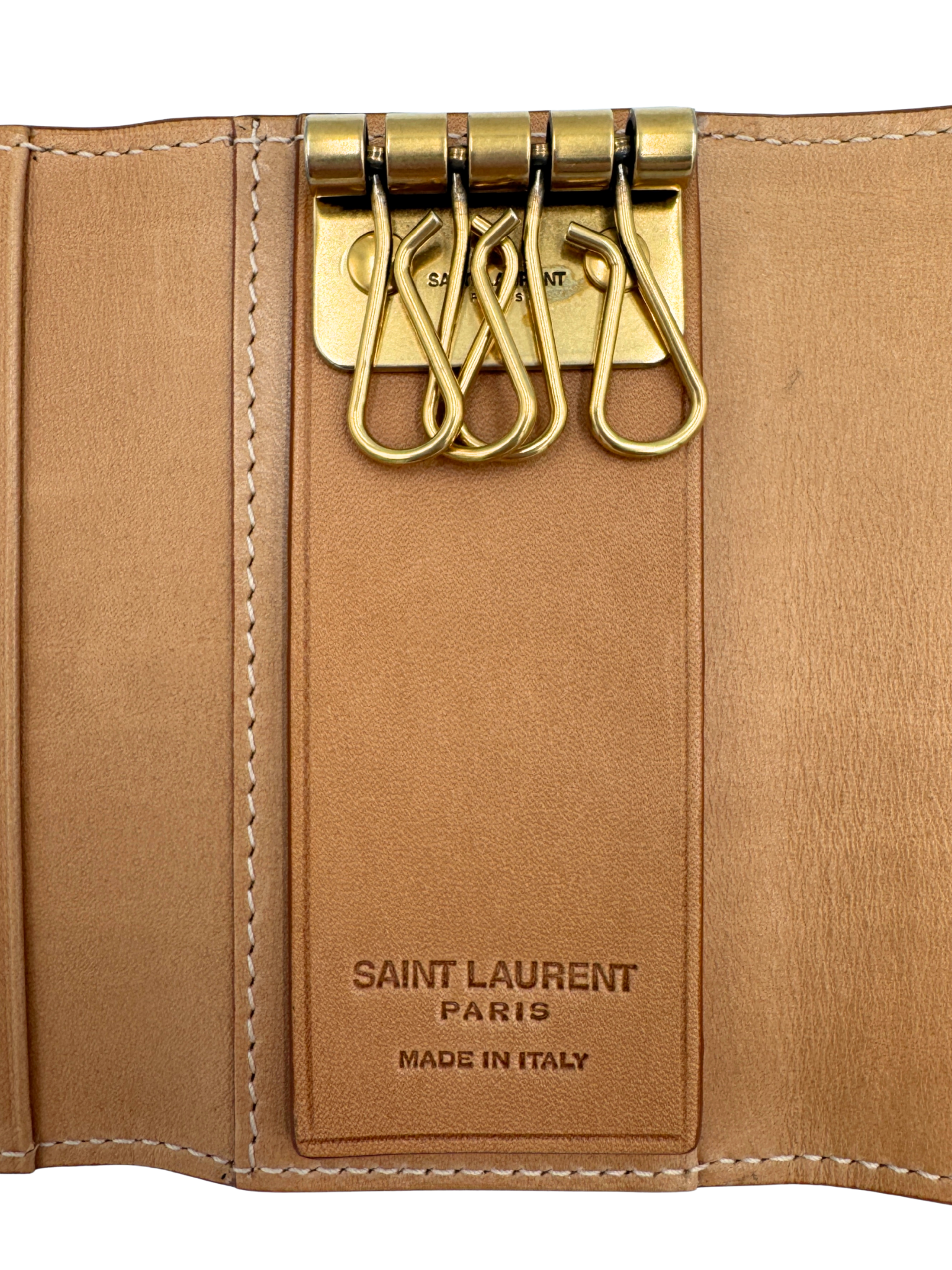 Slim Key Case Pouch in Tan Smooth Leather