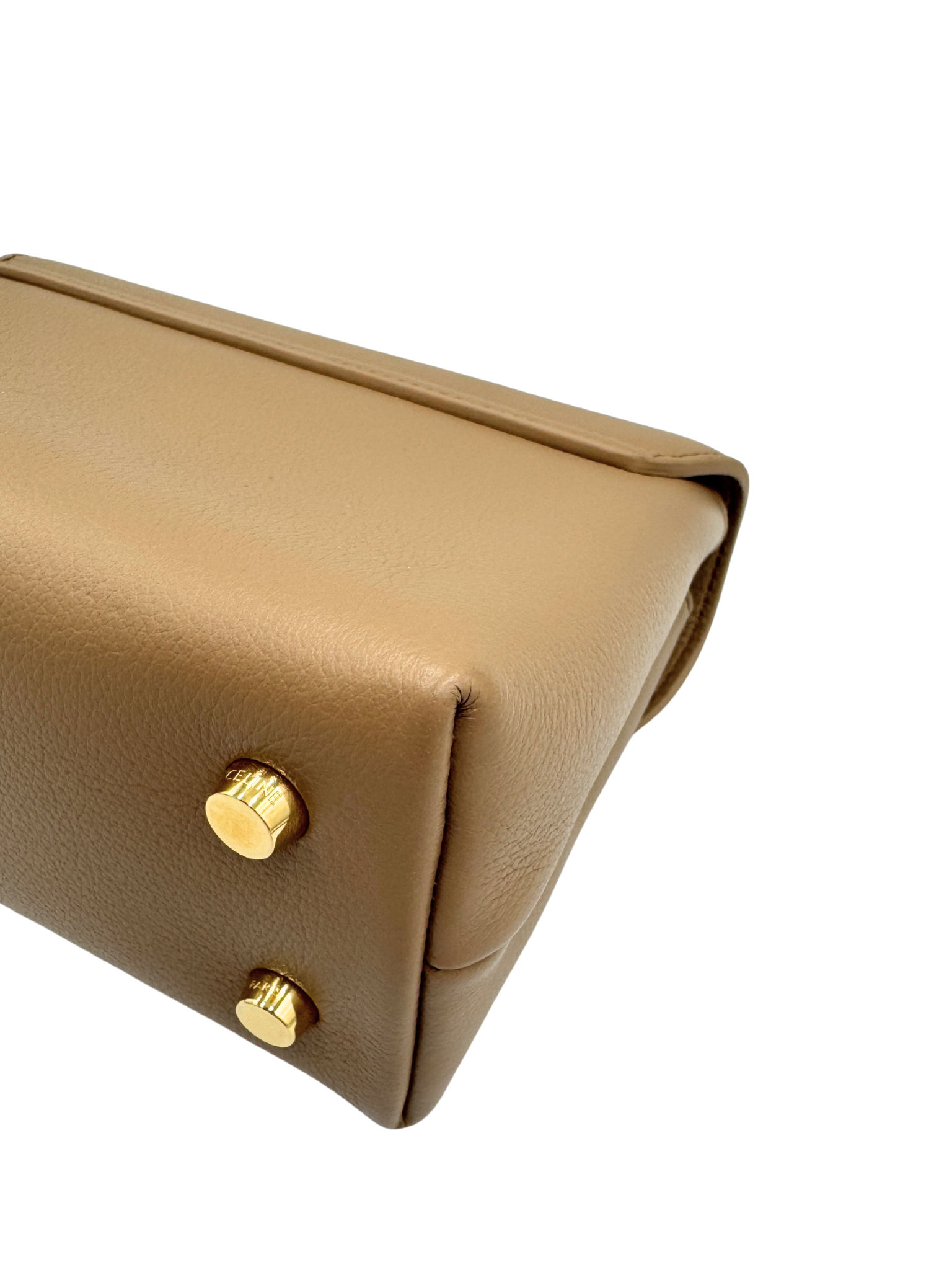 Teen Nino Top Handle Bag in Smoked Brown Supple Calfskin Leather