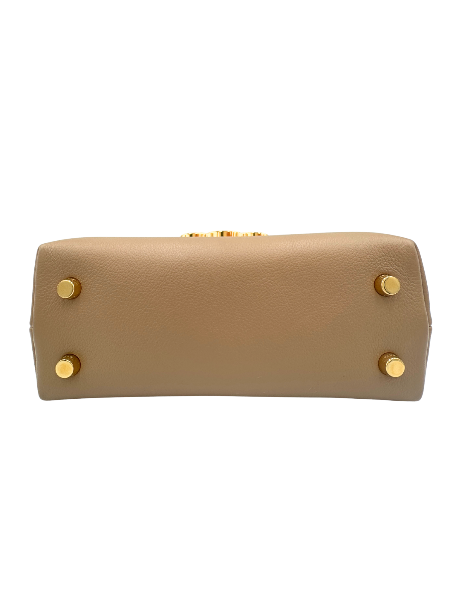 Teen Nino Top Handle Bag in Smoked Brown Supple Calfskin Leather