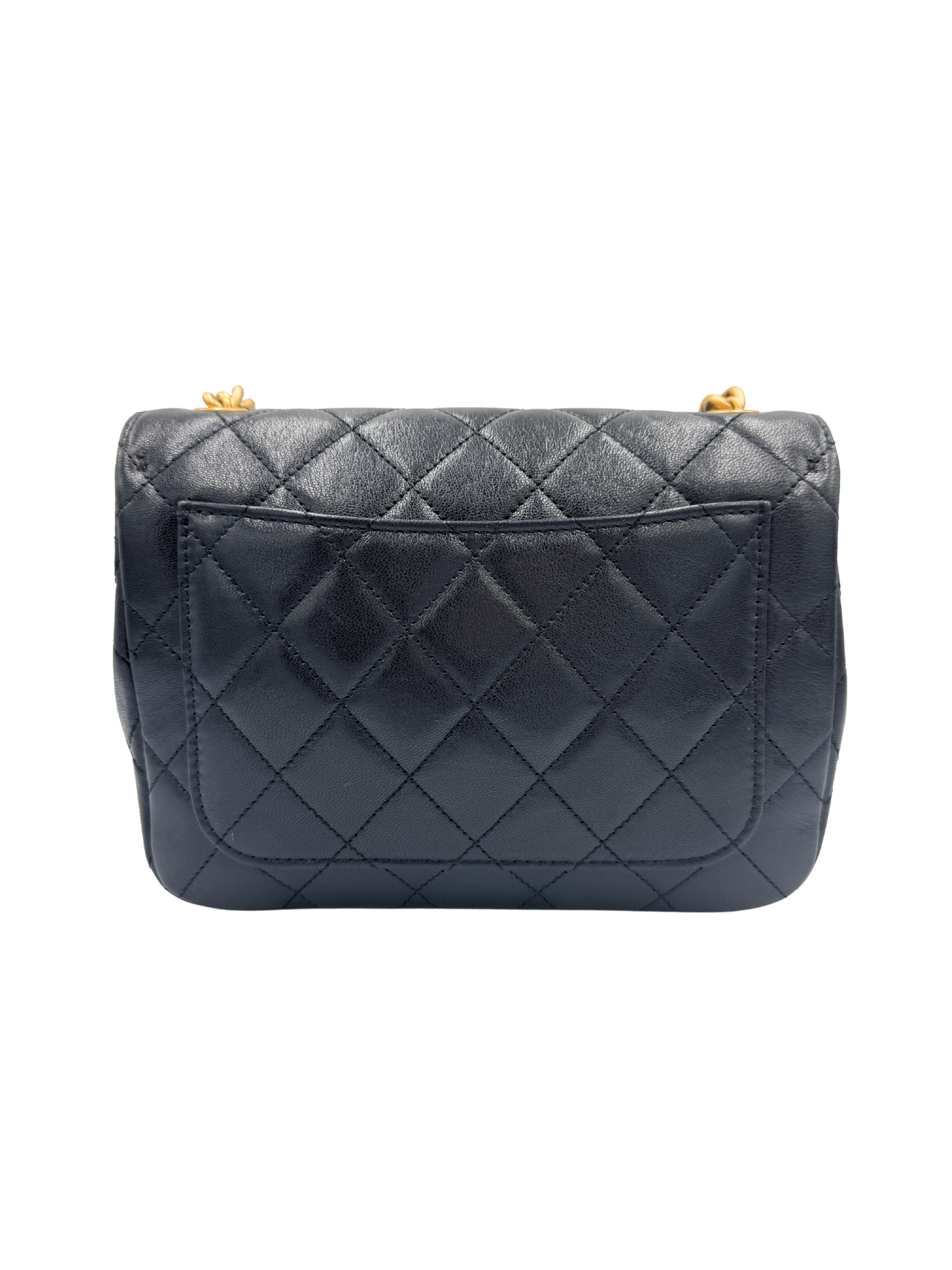 Quilted Classic Single Flap Bag in Black Calfskin Leather
