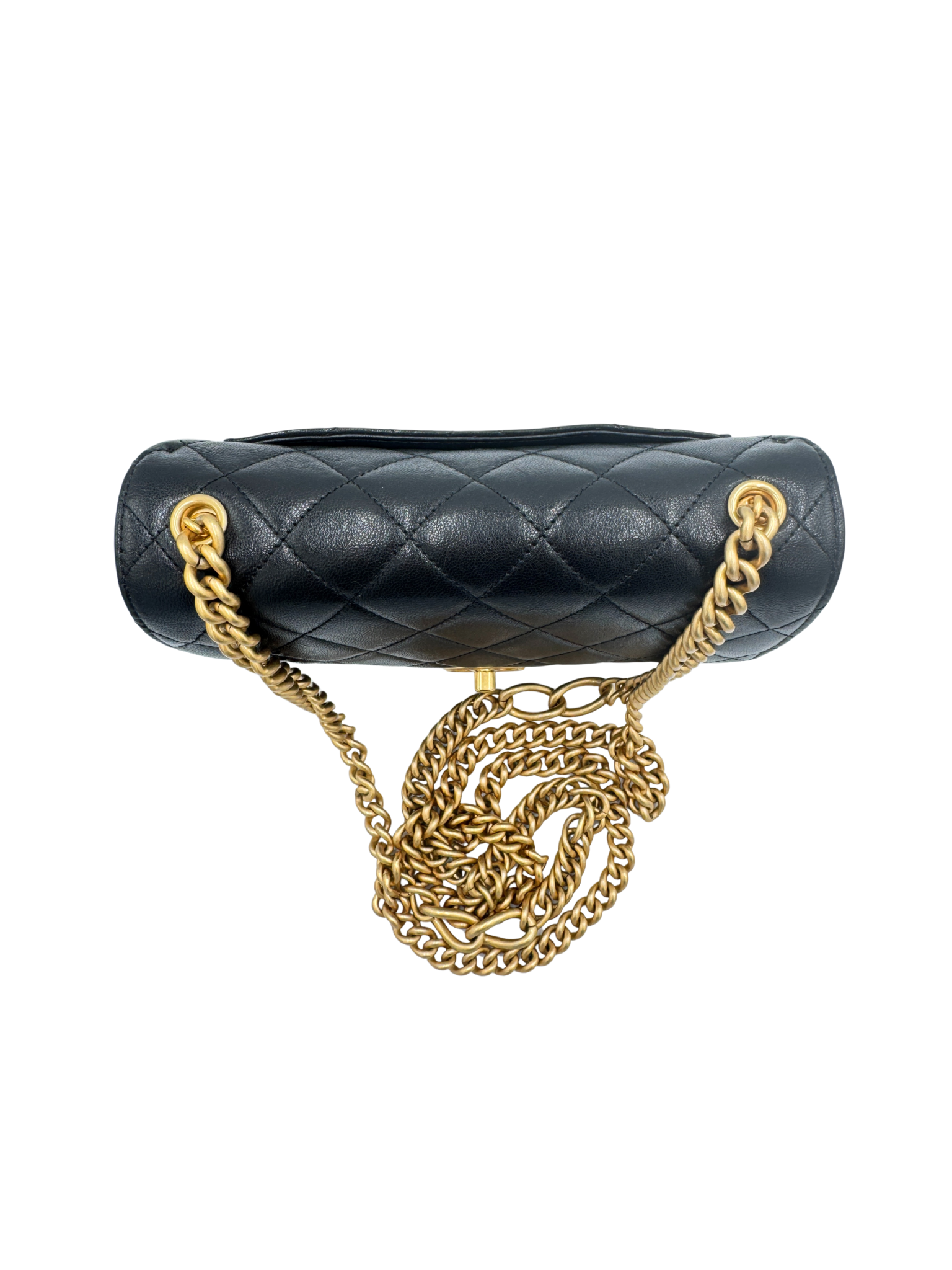 Quilted Classic Single Flap Bag in Black Calfskin Leather