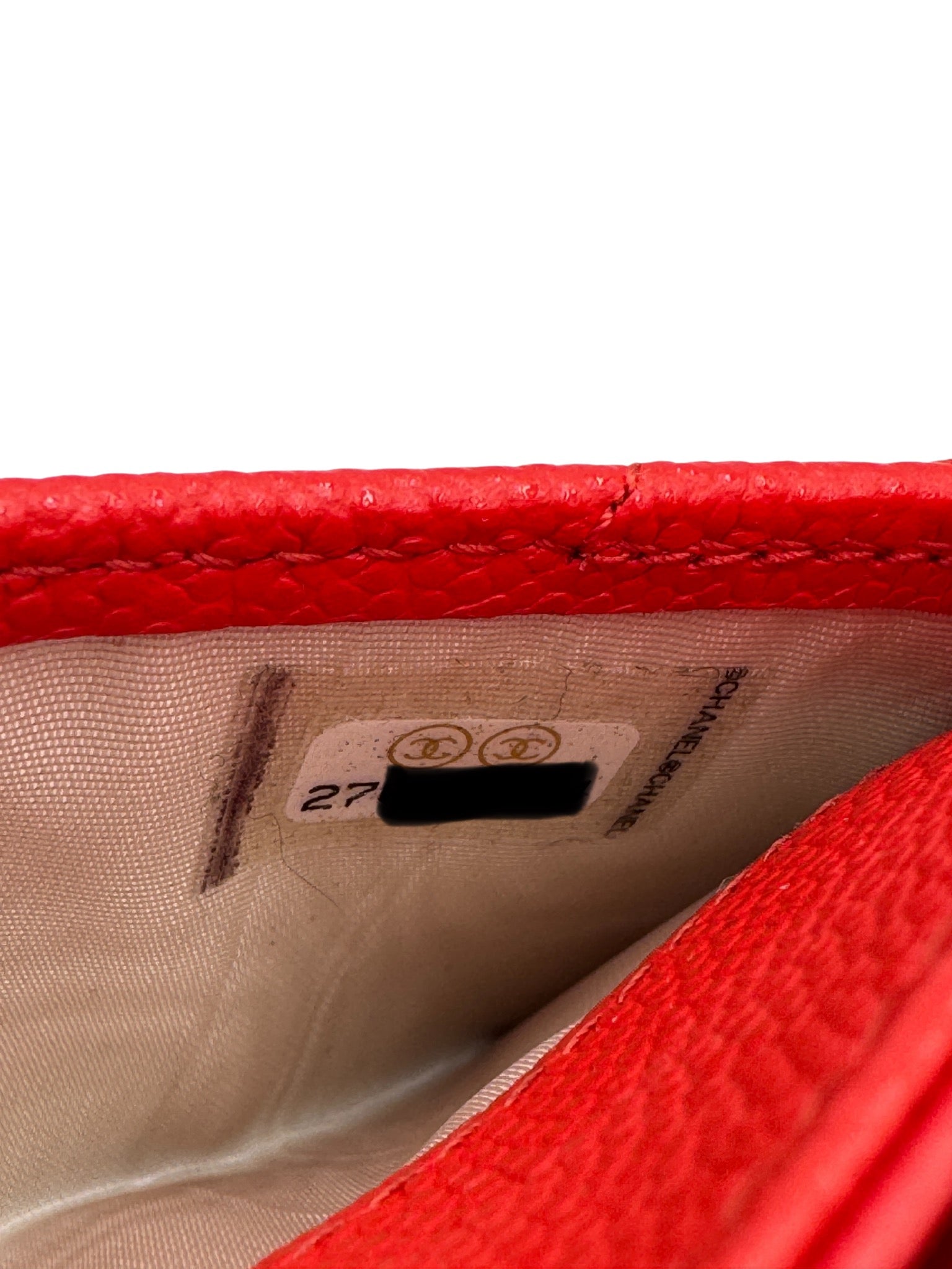 Classic Quilted Card Holder Wallet in Red Caviar Leather