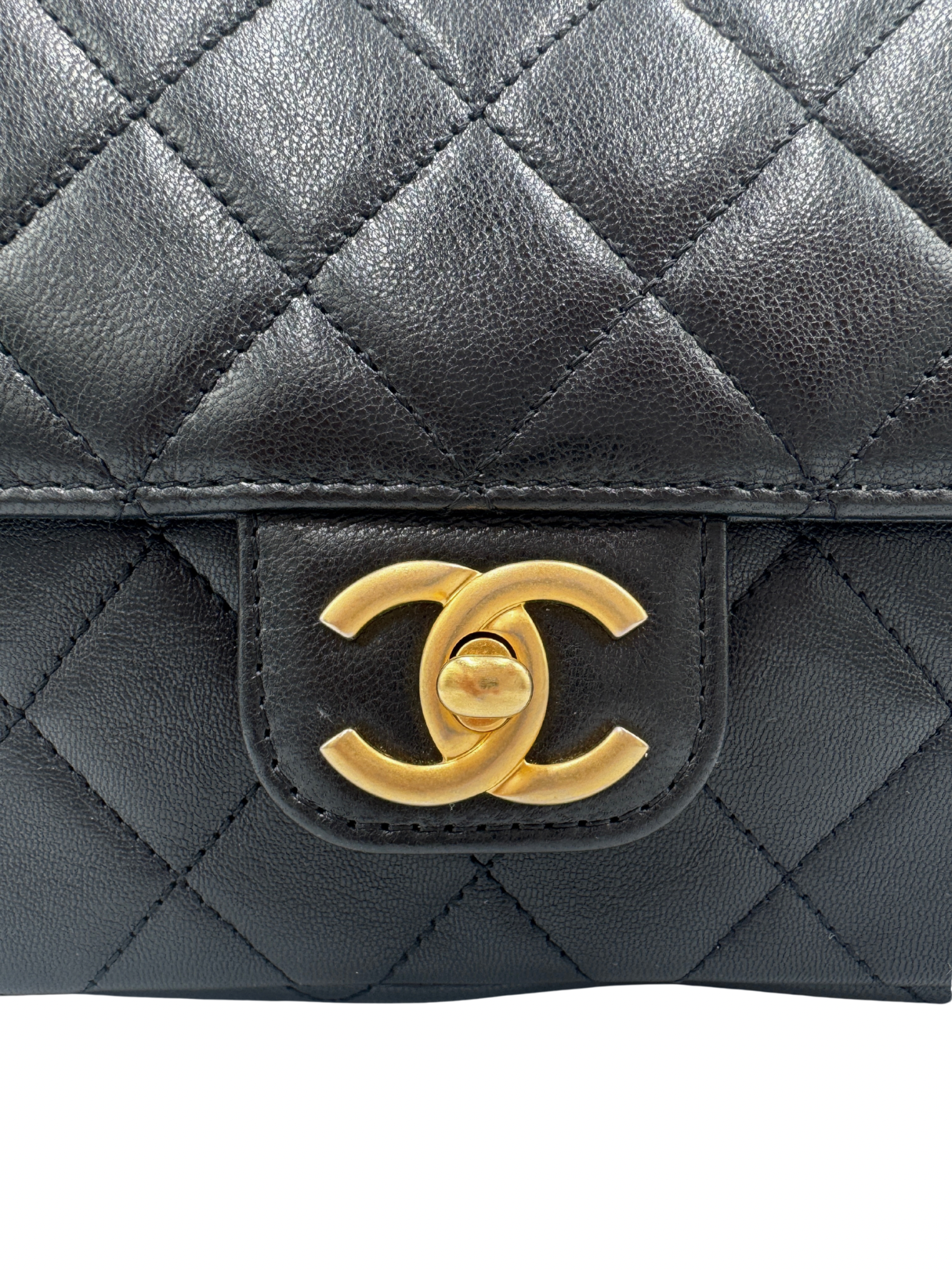 Quilted Classic Single Flap Bag in Black Calfskin Leather