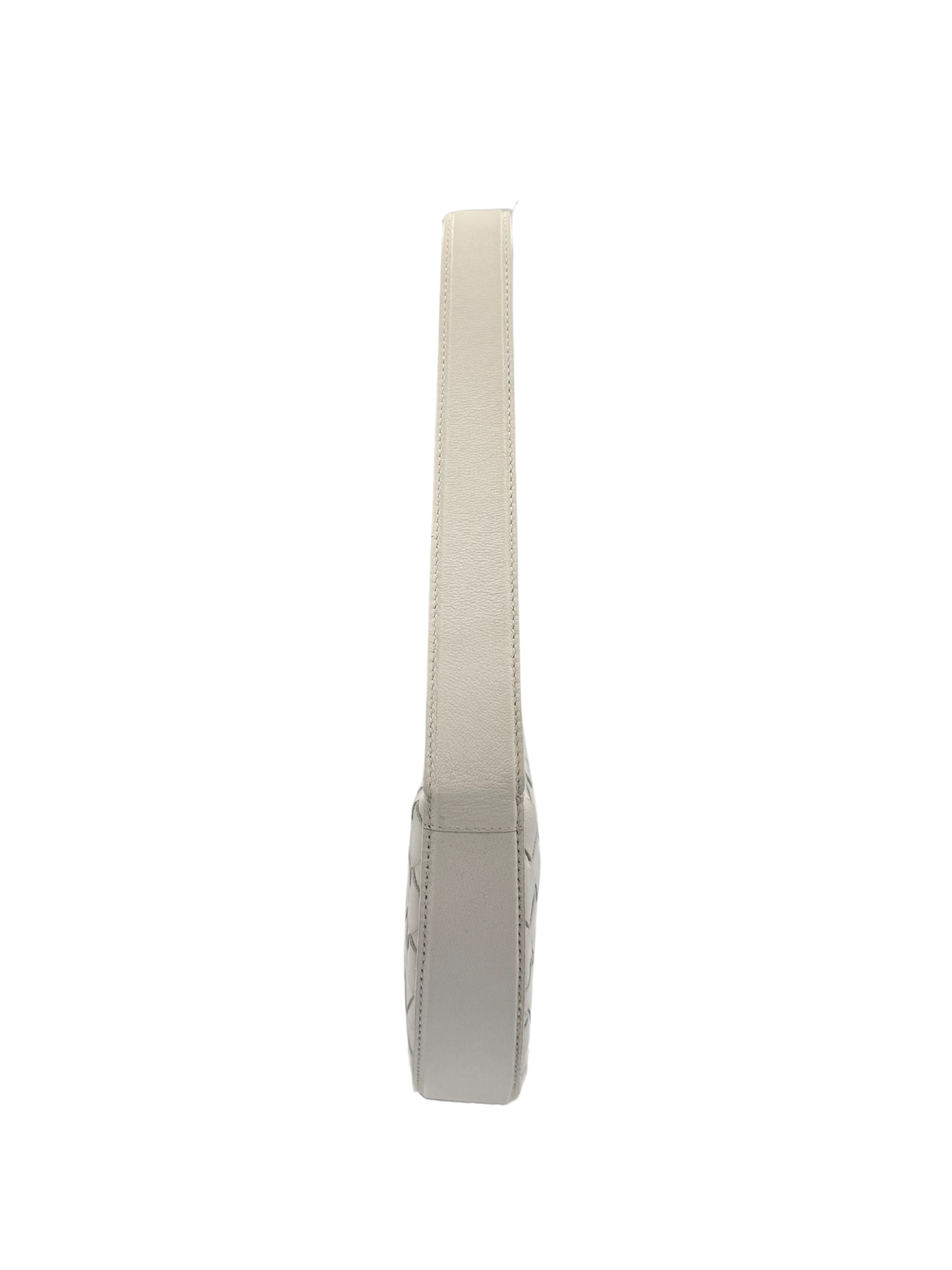 Mini Sunrise Shoulder Bag in White Intrecciato Leather