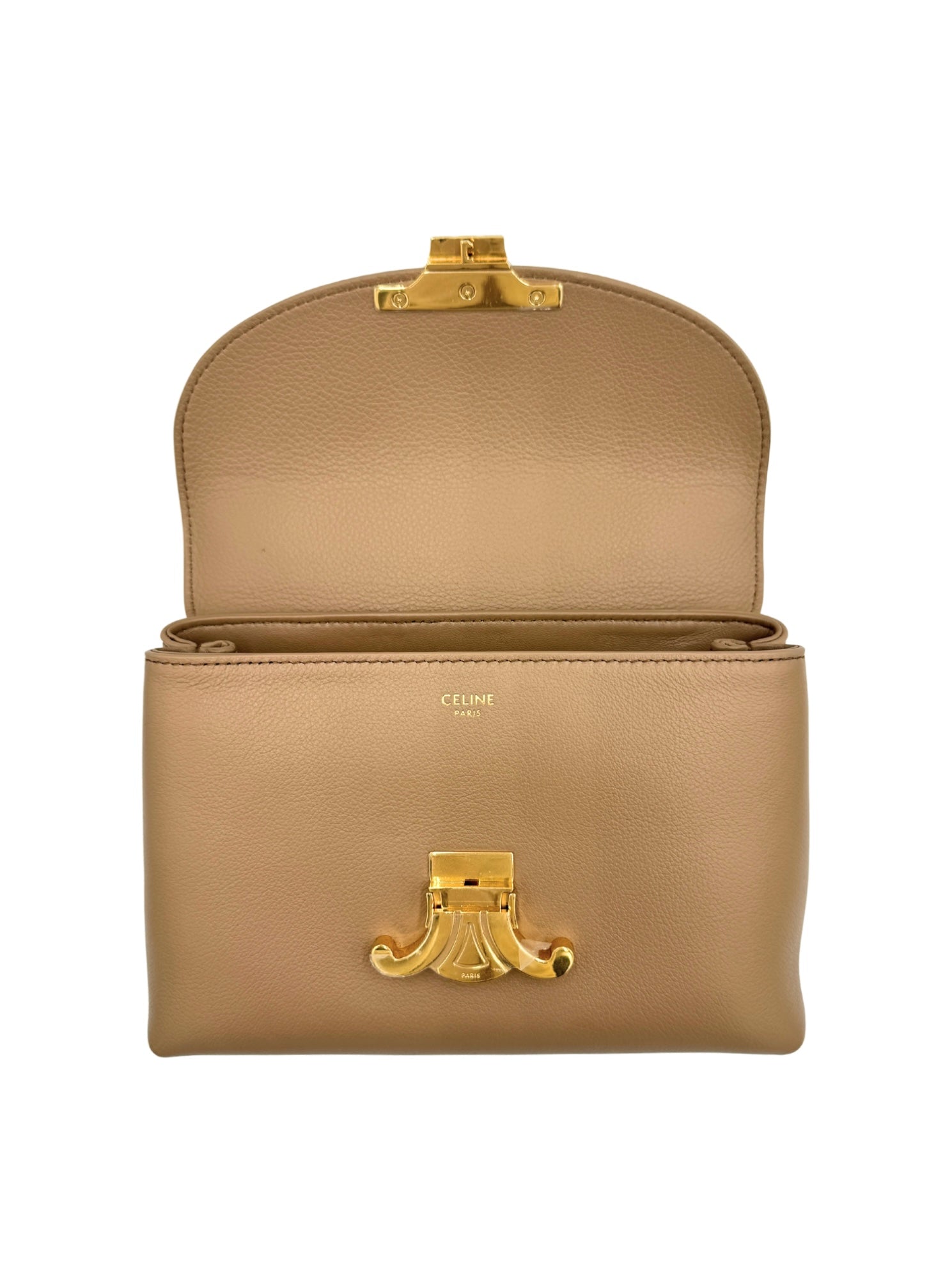 Teen Nino Top Handle Bag in Smoked Brown Supple Calfskin Leather