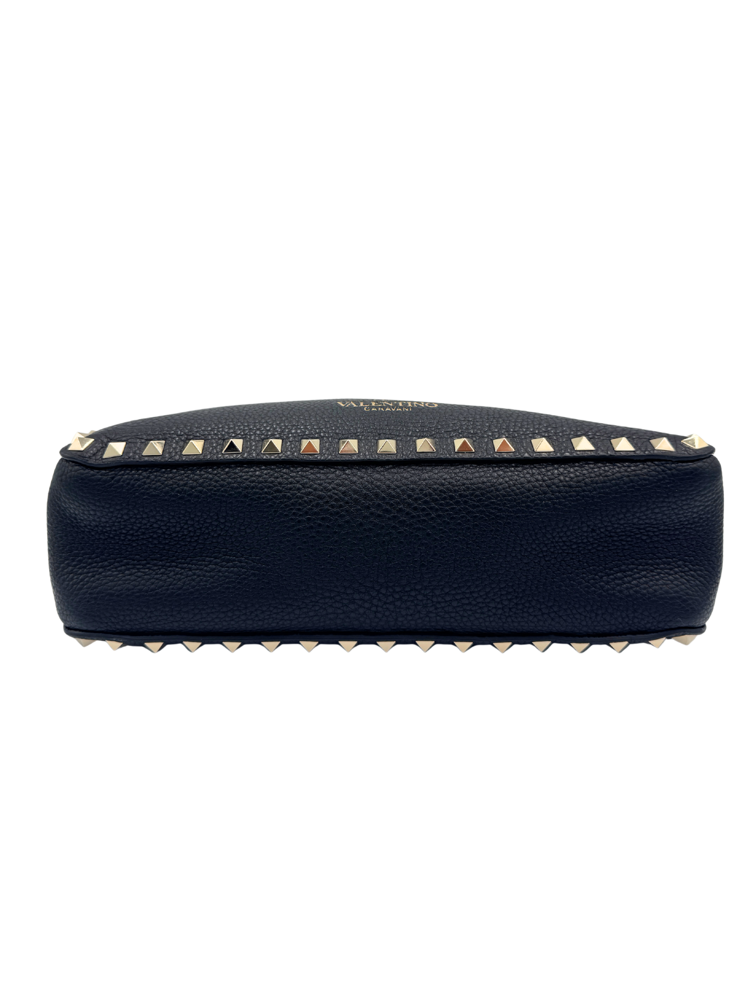 Rockstud Messenger Bag in Black Grained Leather