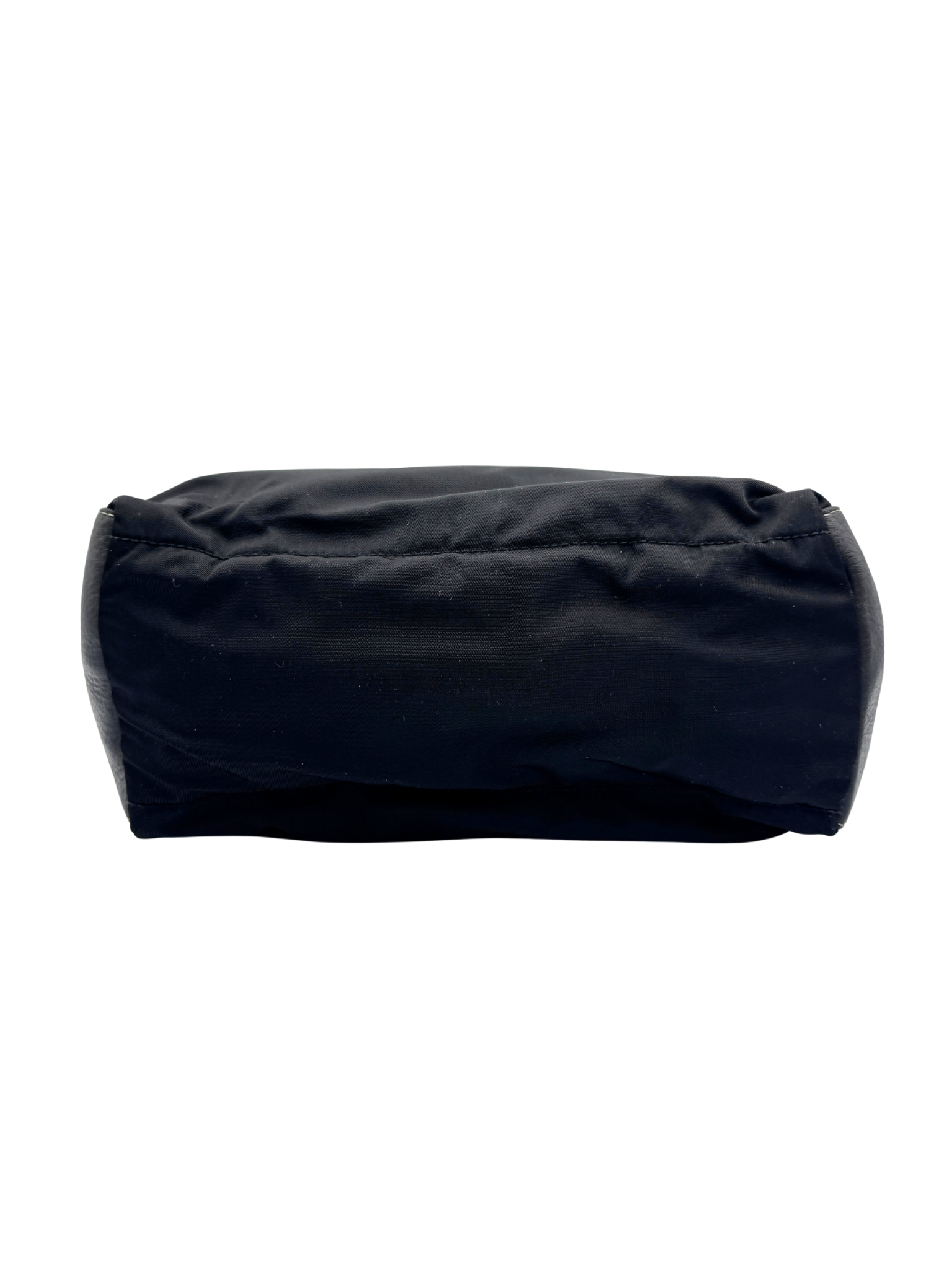 Classic Shoulder Bag in Black Nylon & Leather