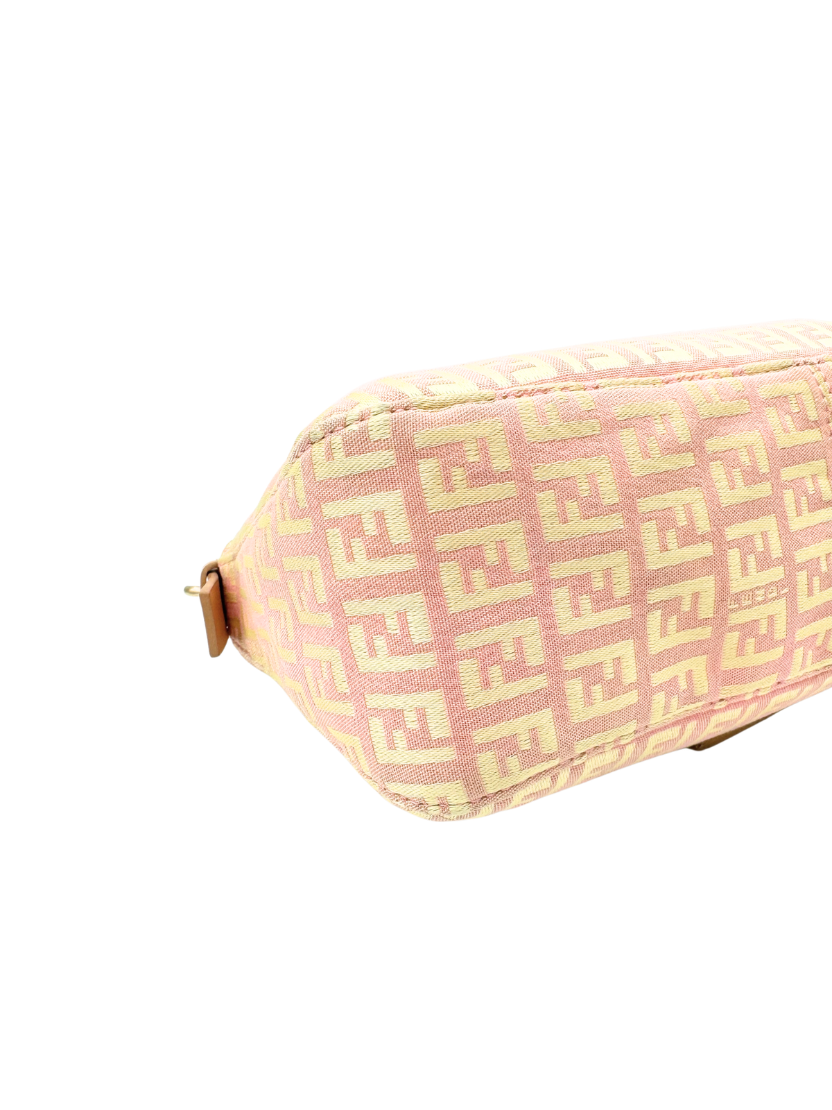 Vintage Zucchino FF Baguette Shoulder Bag in Pink and Ivory Monogram Canvas