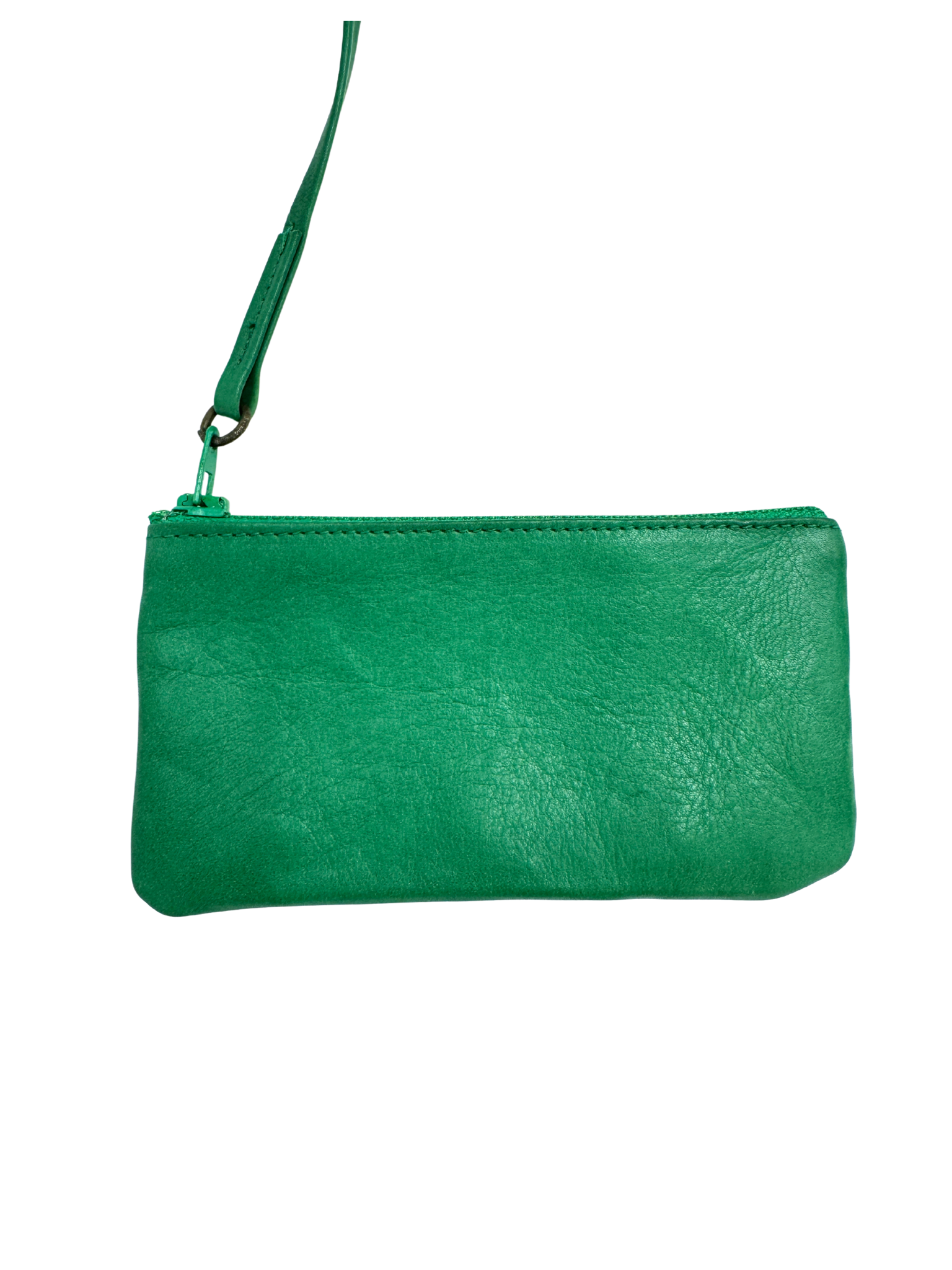 Vintage Quilted Drawstring Bucket Bag with Pouch in Green Lambskin Leather