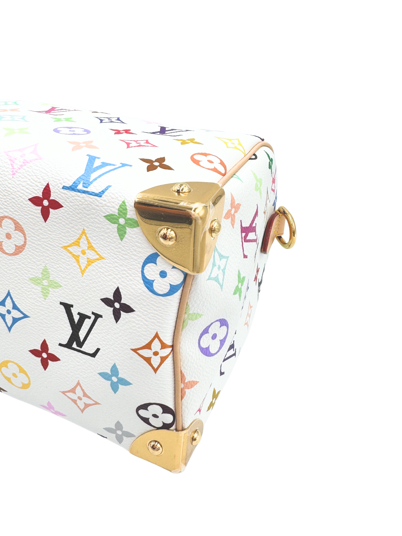 Louis Vuitton 2025 Limited Edition LV x Takashi Murakami Multicolore Speedy Bandoulière 25 in White Multicolor Coated Canvas