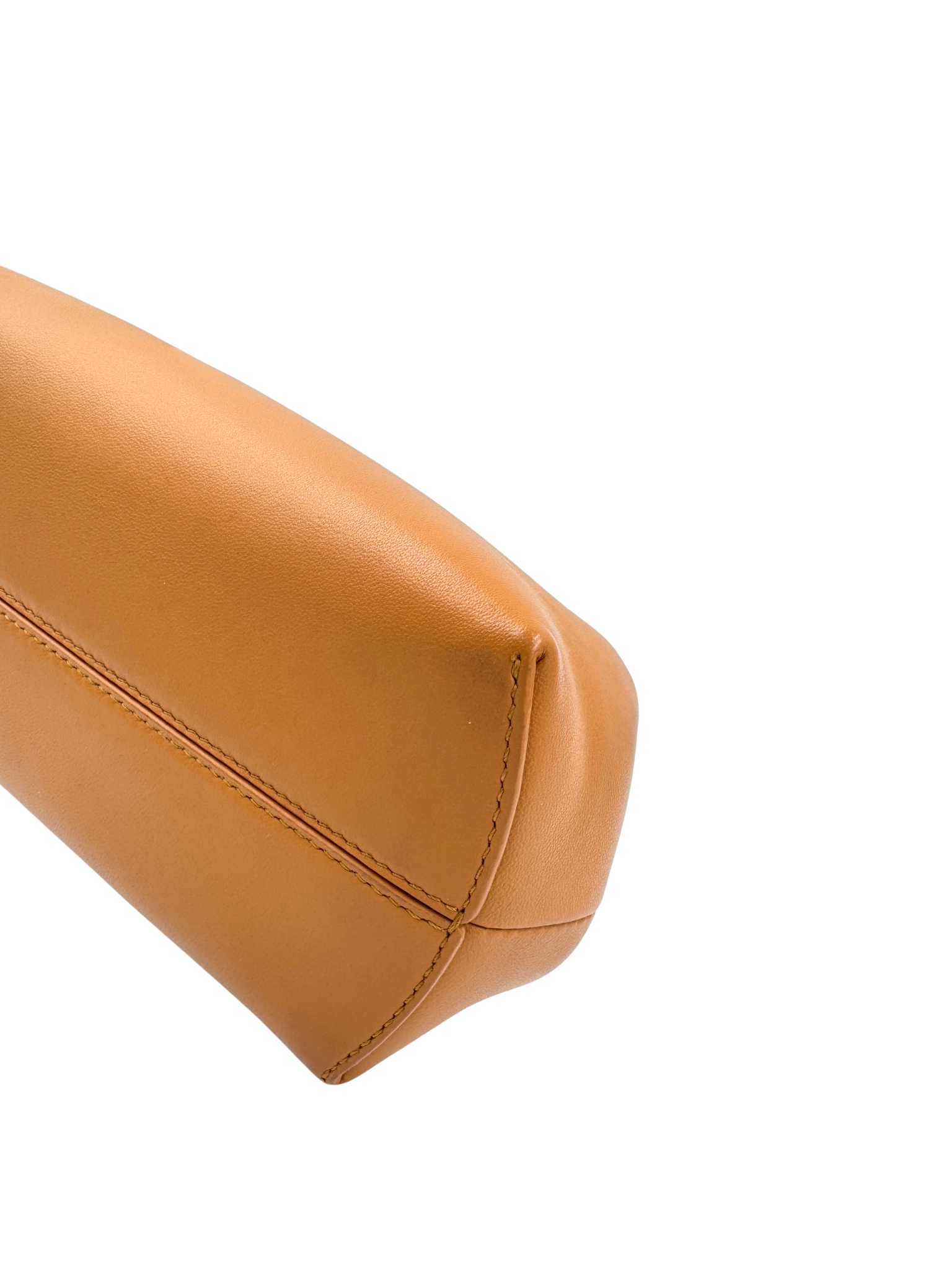 Small First Shoulder Bag Clutch in Caramel Leather