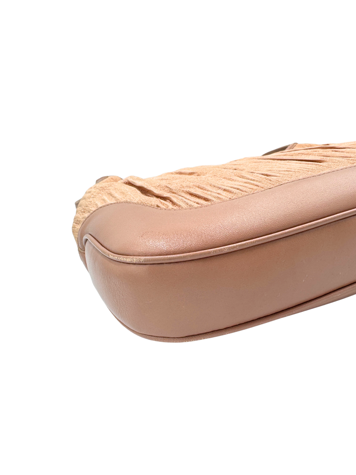 Vintage 1999 Tom Ford Era Ruched Jackie Shoulder Bag in Blush Pink Silk