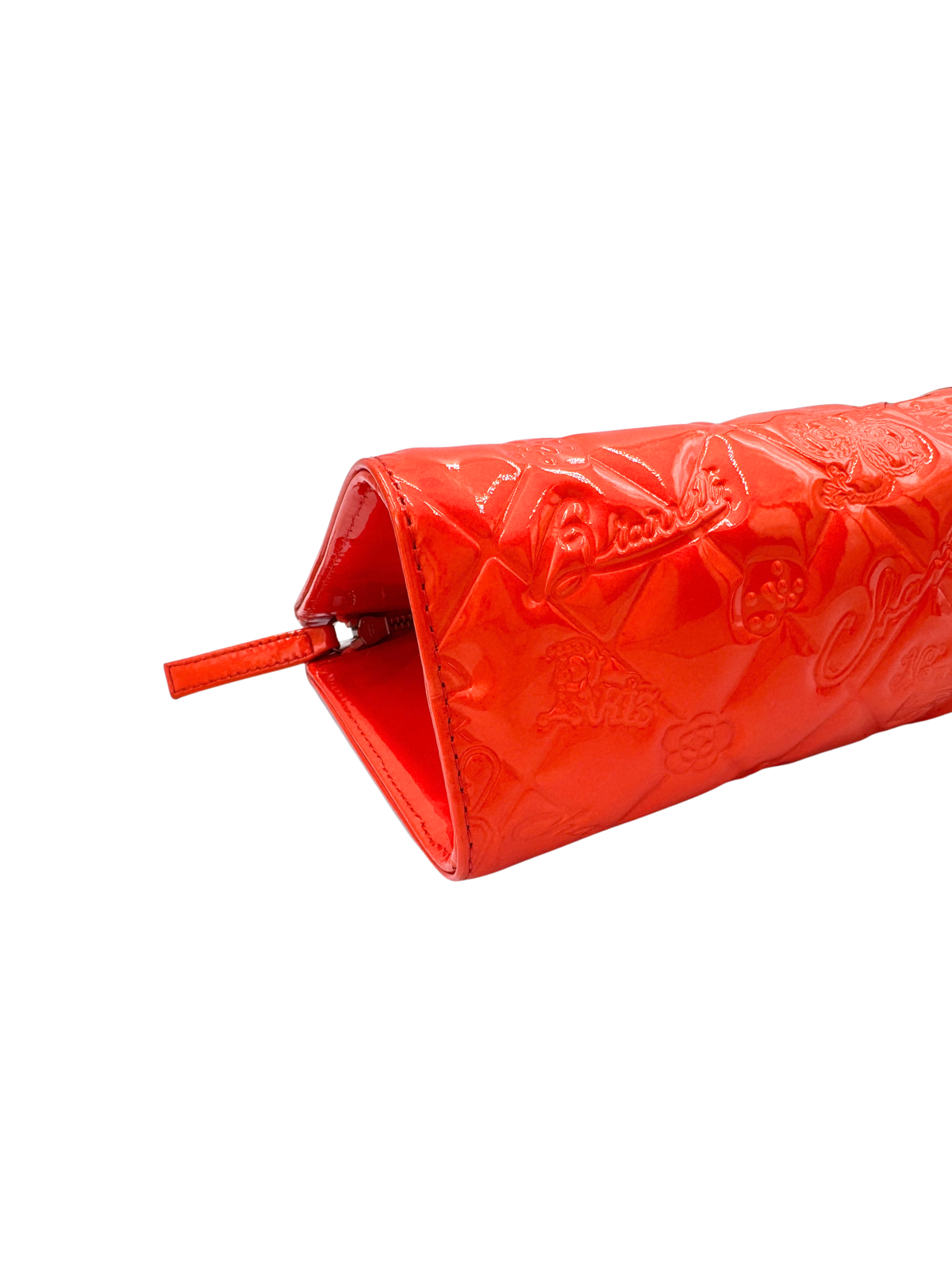Vintage Karl Lagerfeld Era Lucky Symbols Shoulder Bag in Red Leather