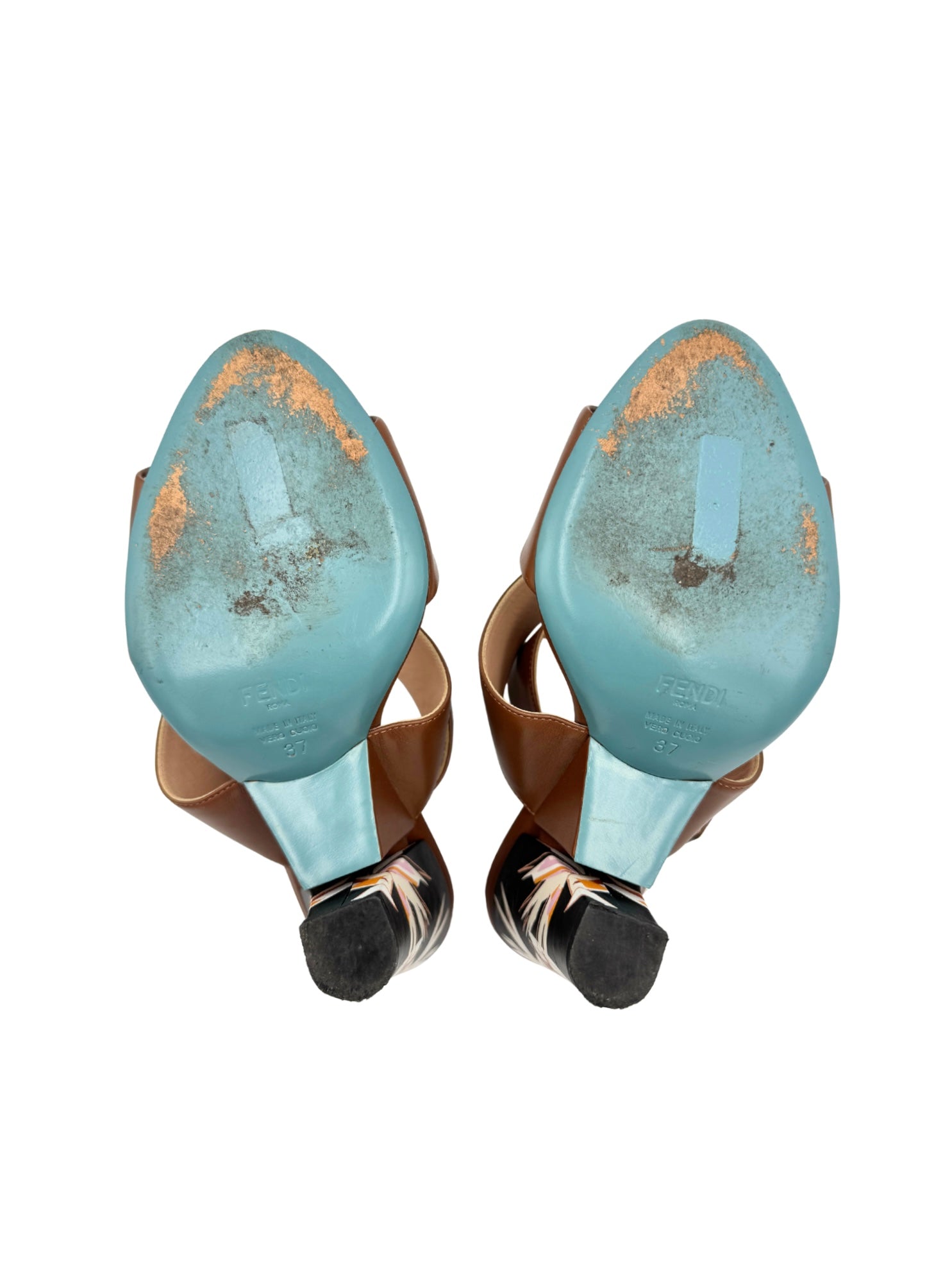 Size 37 Bird of Paradise Crossover Strap Mule Sandals in Smooth Brown Leather