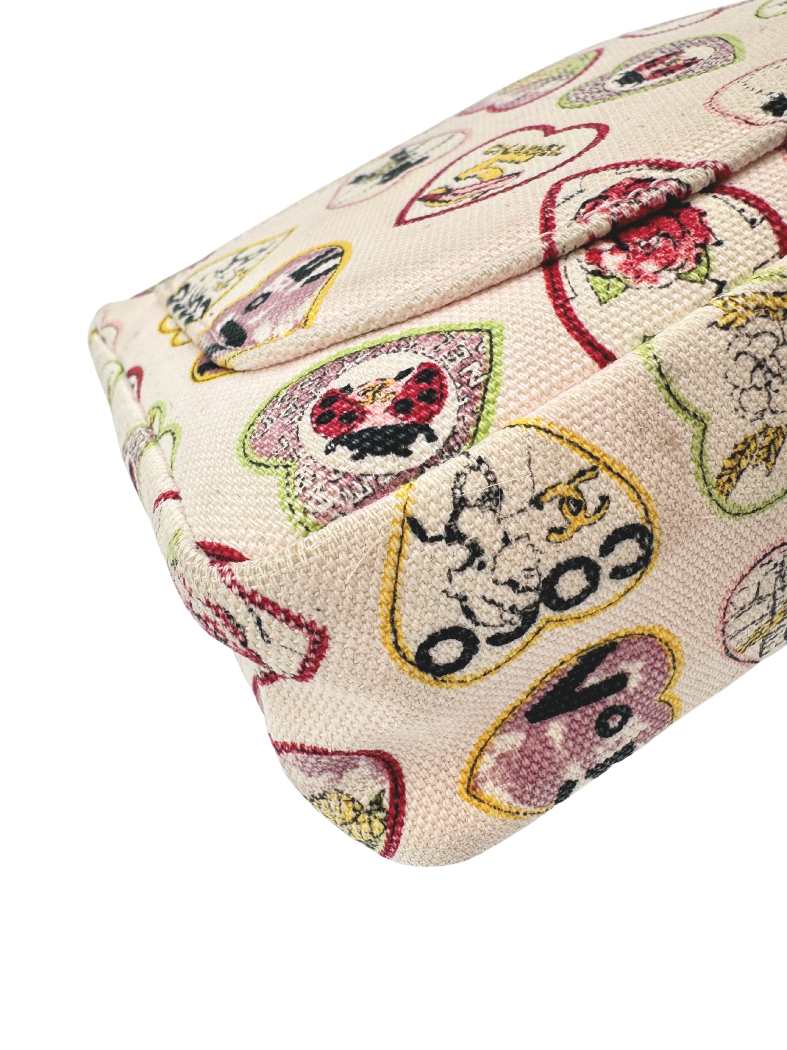 Limited-Edition Valentine's Collection Sweetheart Square Mini Classic Flap Bag in Heart Printed Ivory Canvas