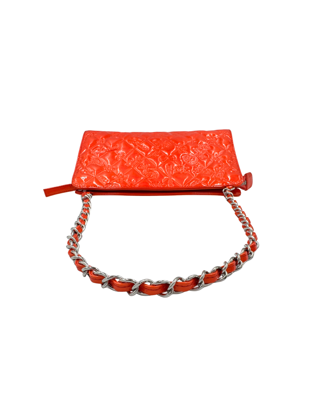 Vintage Karl Lagerfeld Era Lucky Symbols Shoulder Bag in Red Leather