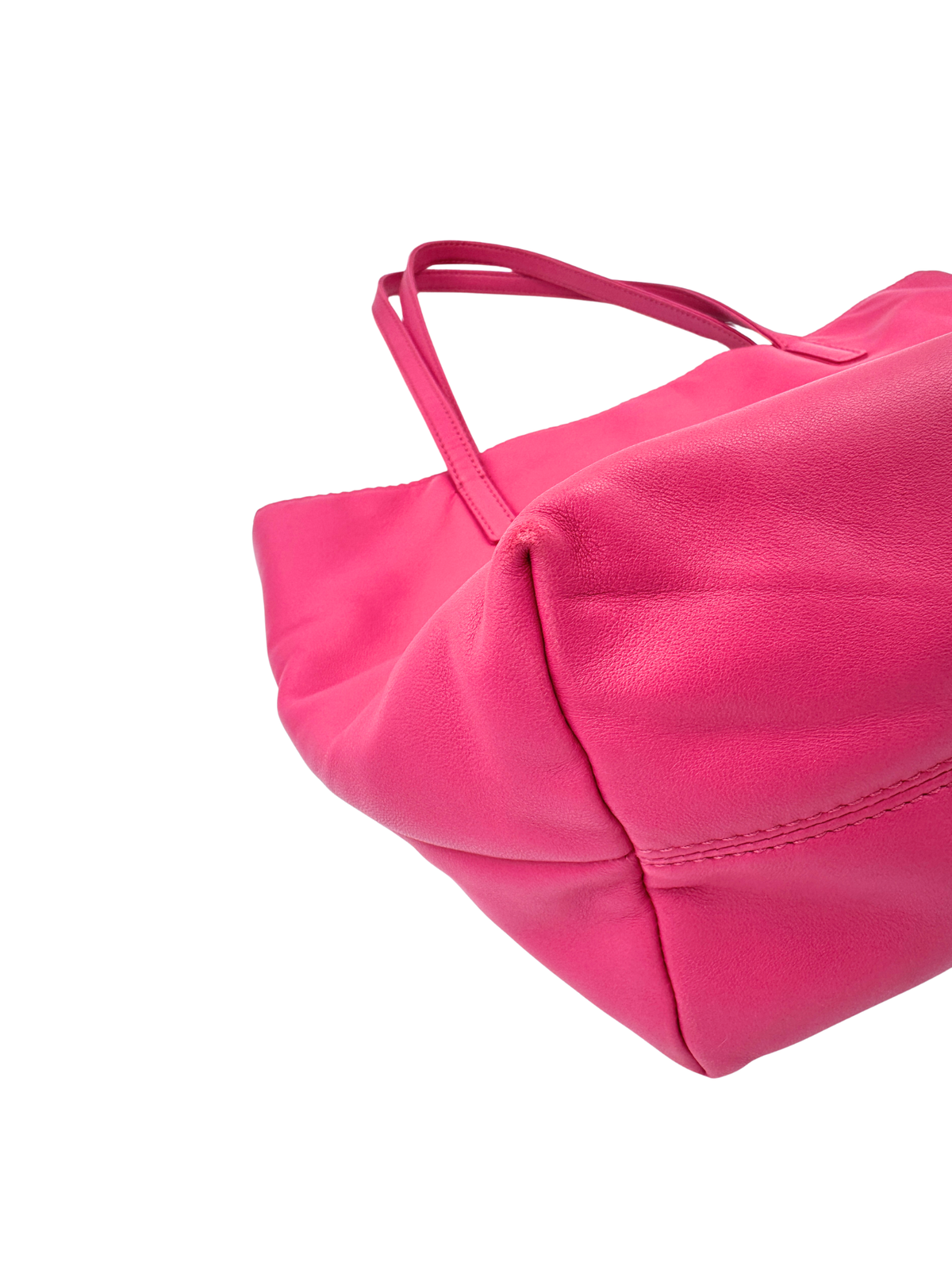 Vintage Anagram Logo Small East-West Shopping Tote Bag in Hot Pink Nappa Calfskin Leather