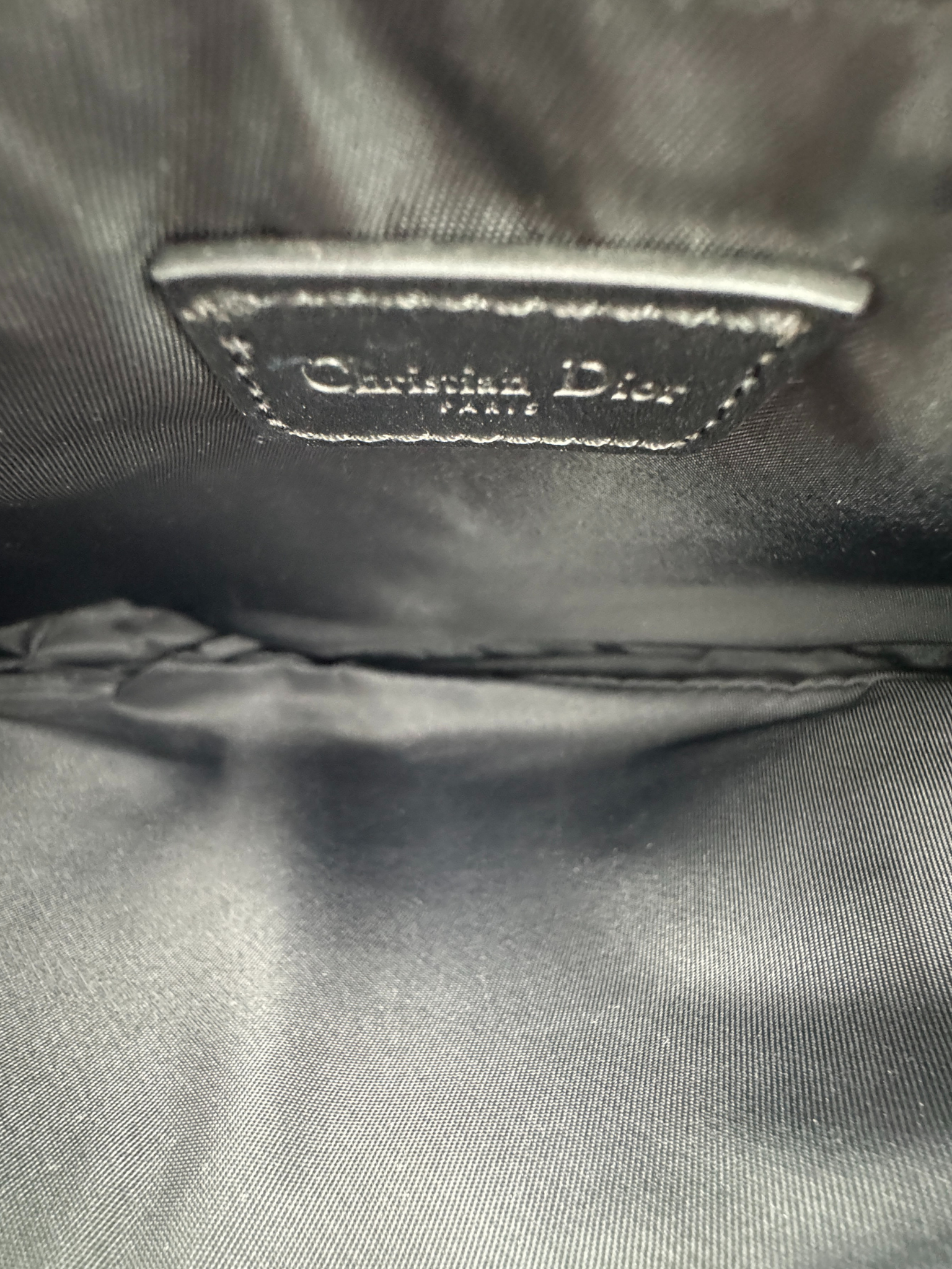 Vintage Mini Saddle Shoulder Bag Pochette in Black Monogram Oblique Diorissimo Canvas