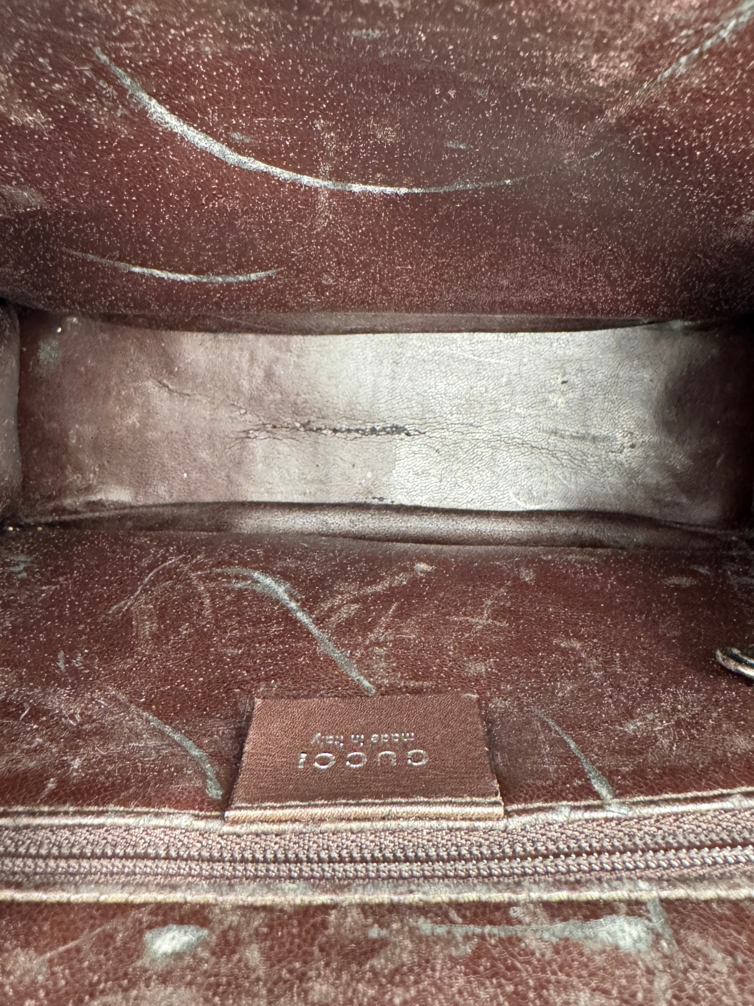 Vintage Tom Ford Era Structured G Logo Shoulder Bag in Espresso Brown Smooth Leather