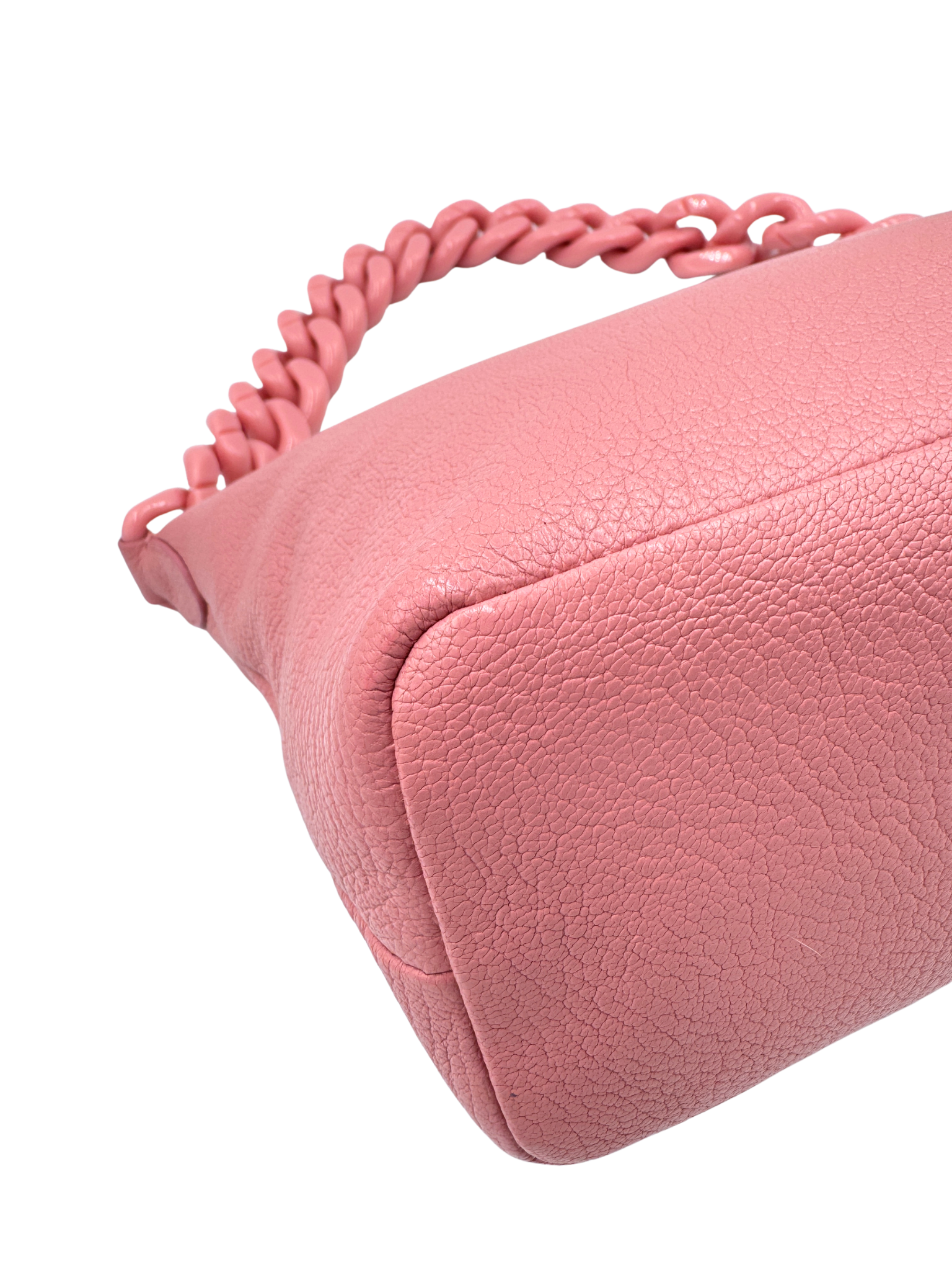Spirit Shoulder Bag with Chainlink Strap in Pink Calfskin Leather