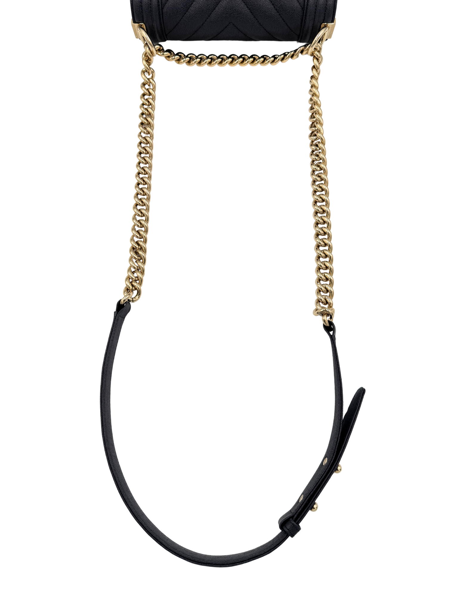 2020 Small Chevron Boy Bag in Navy Blue Caviar Leather