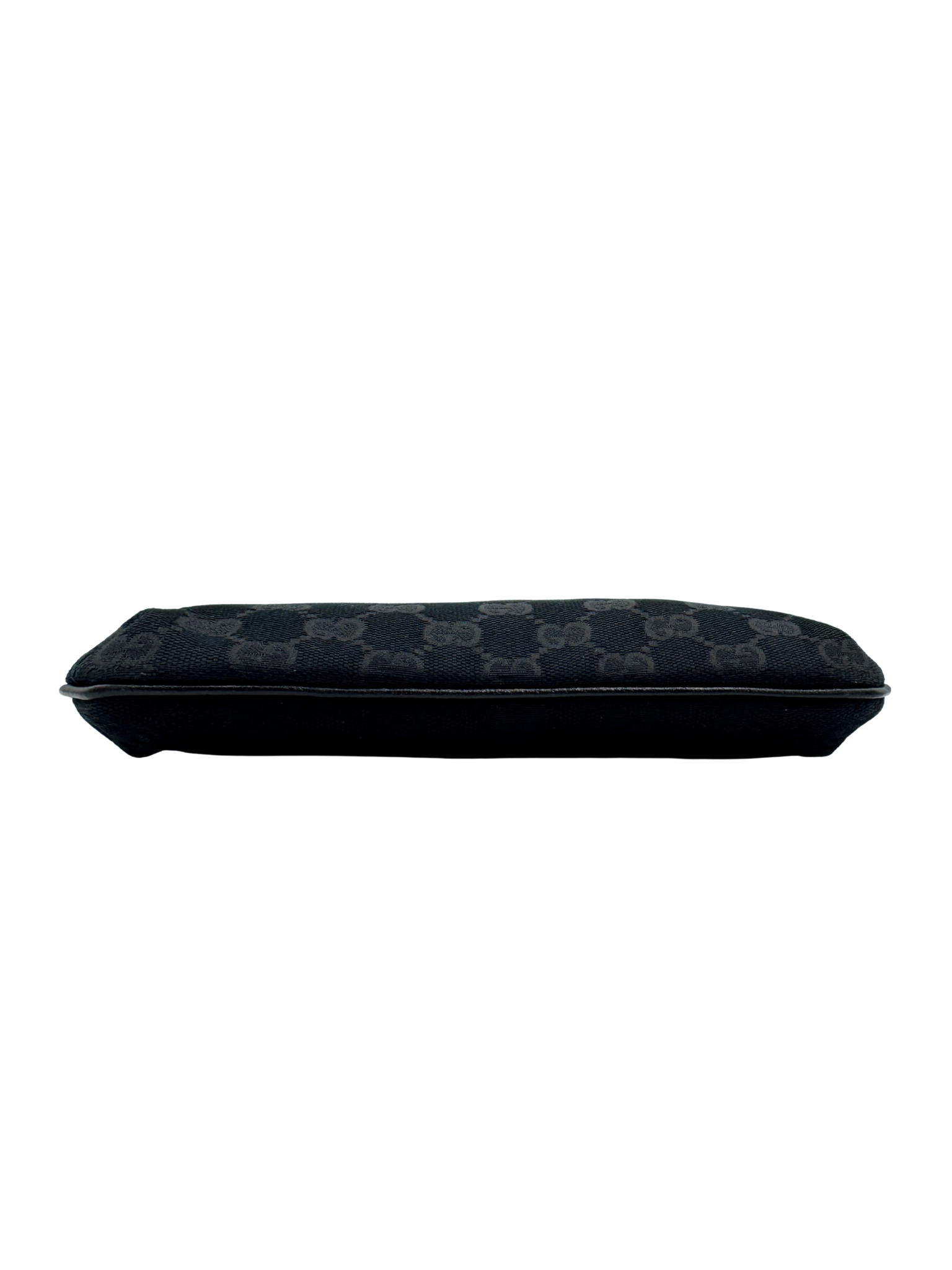 Gucci Pochette Shoulder Bag with Crystal Bee Charm in Black Monogram GG Logo Canvas