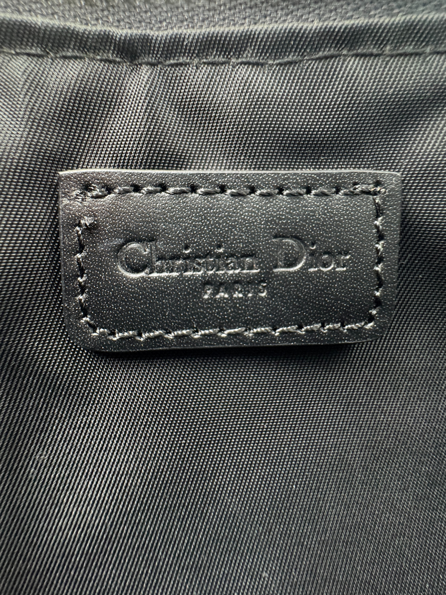 Vintage Mini Saddle Shoulder Bag Pochette in Black Monogram Oblique Diorissimo Canvas