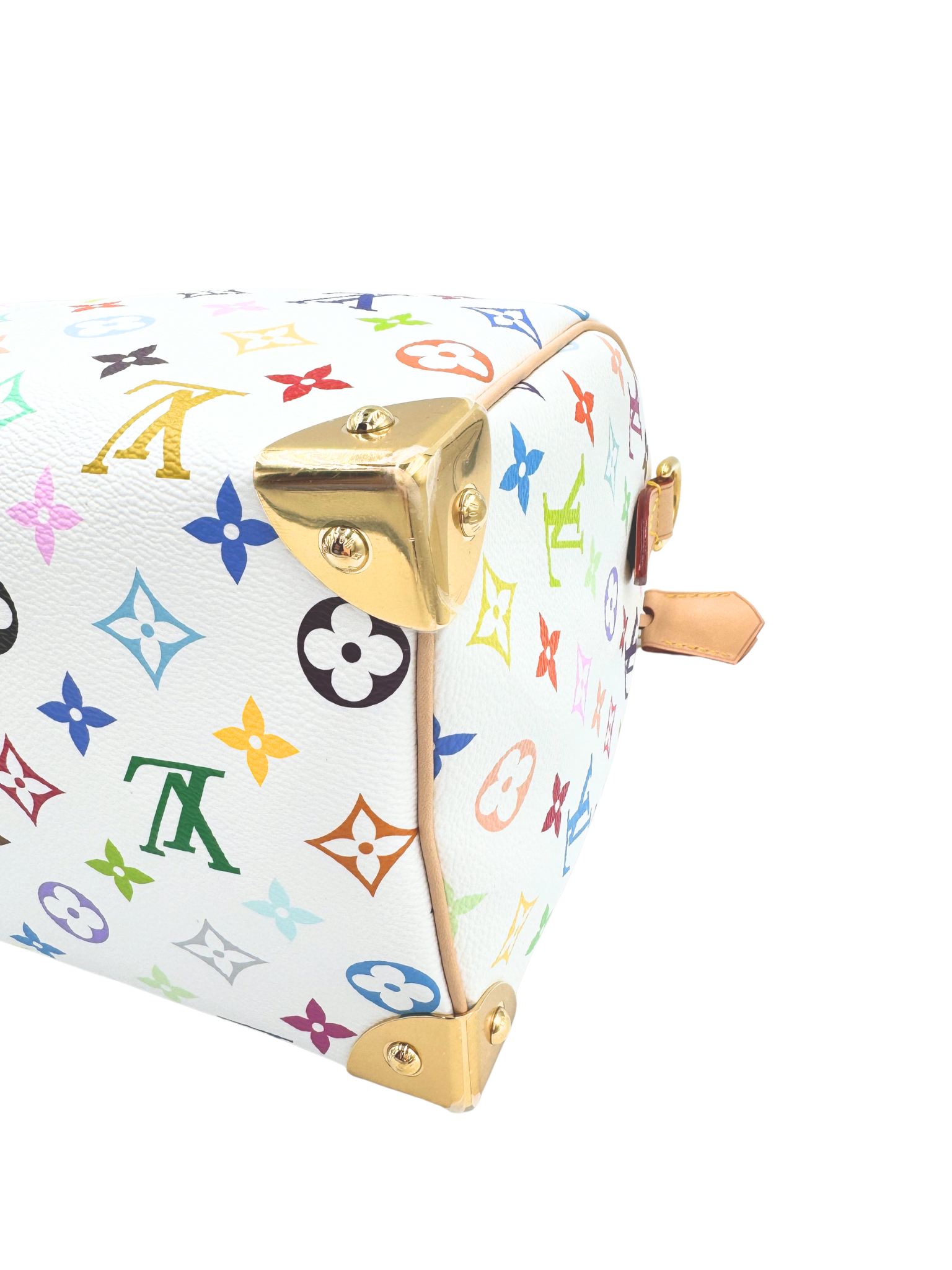 Louis Vuitton 2025 Limited Edition LV x Takashi Murakami Multicolore Speedy Bandoulière 25 in White Multicolor Coated Canvas