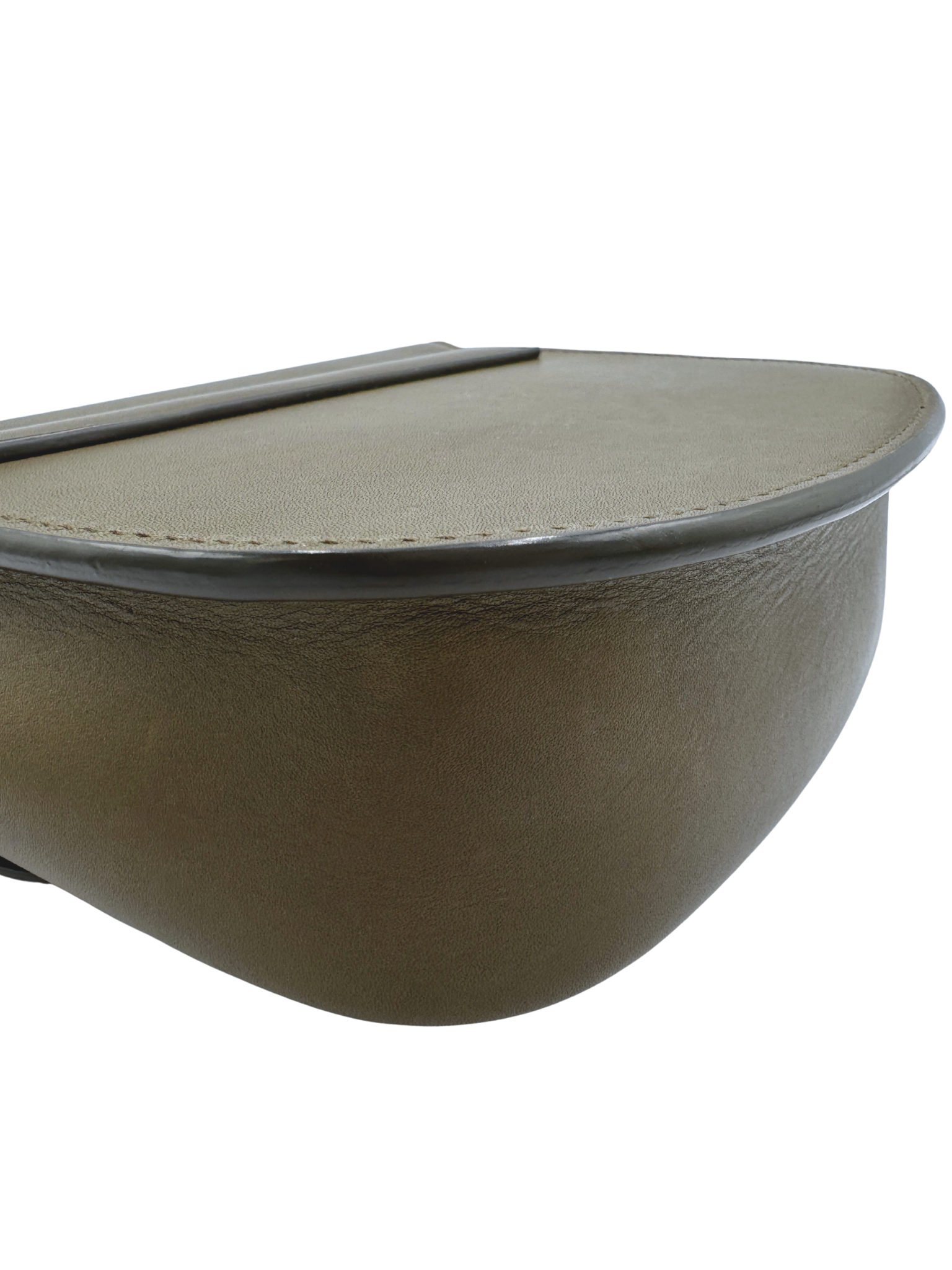 Small Kaia Crossbody Satchel Bag in Olive Green Leather