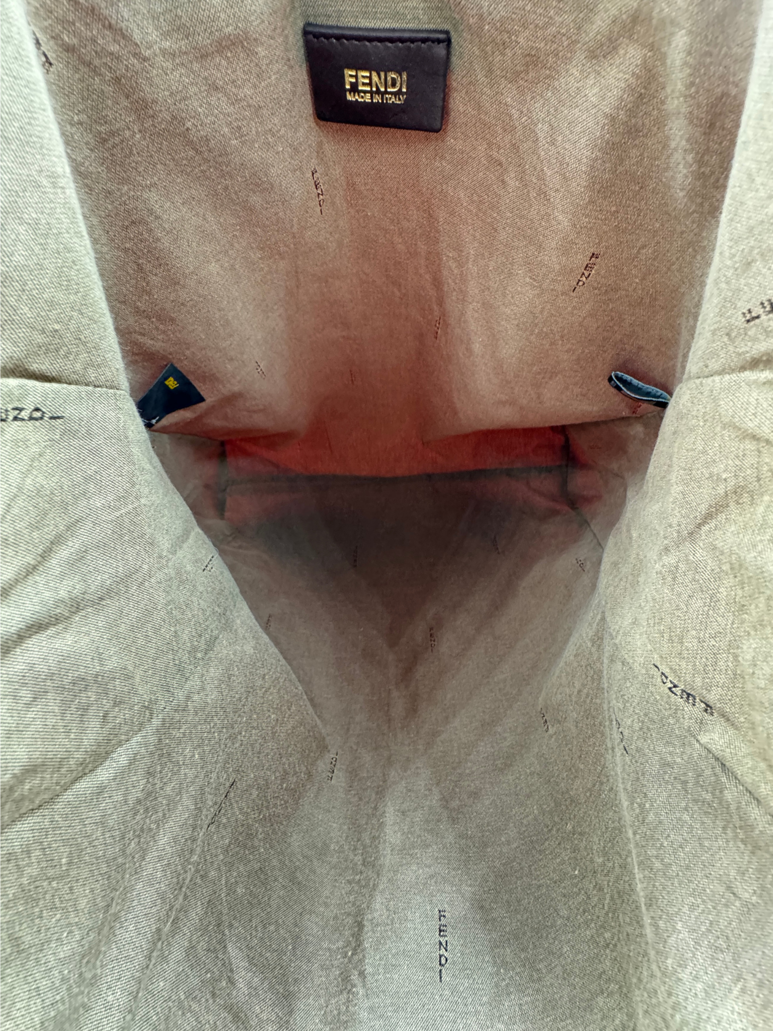 Leopard Print North/South Shopping Tote Bag in Red Embroidered Canvas