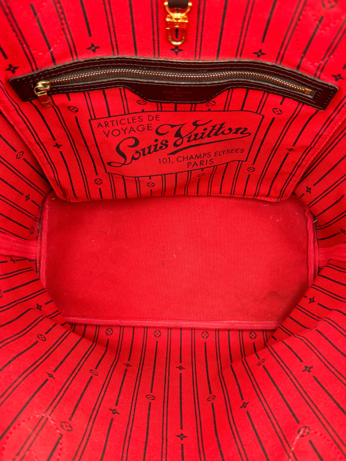 Neverfull MM Shopping Tote Bag in Damier Ebene Coated Canvas