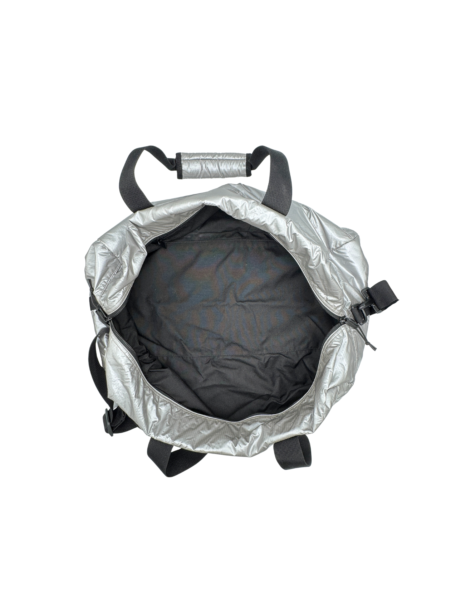 Nuxx City Weekender Puffy Duffel Bag in Silver Nylon Ripstop