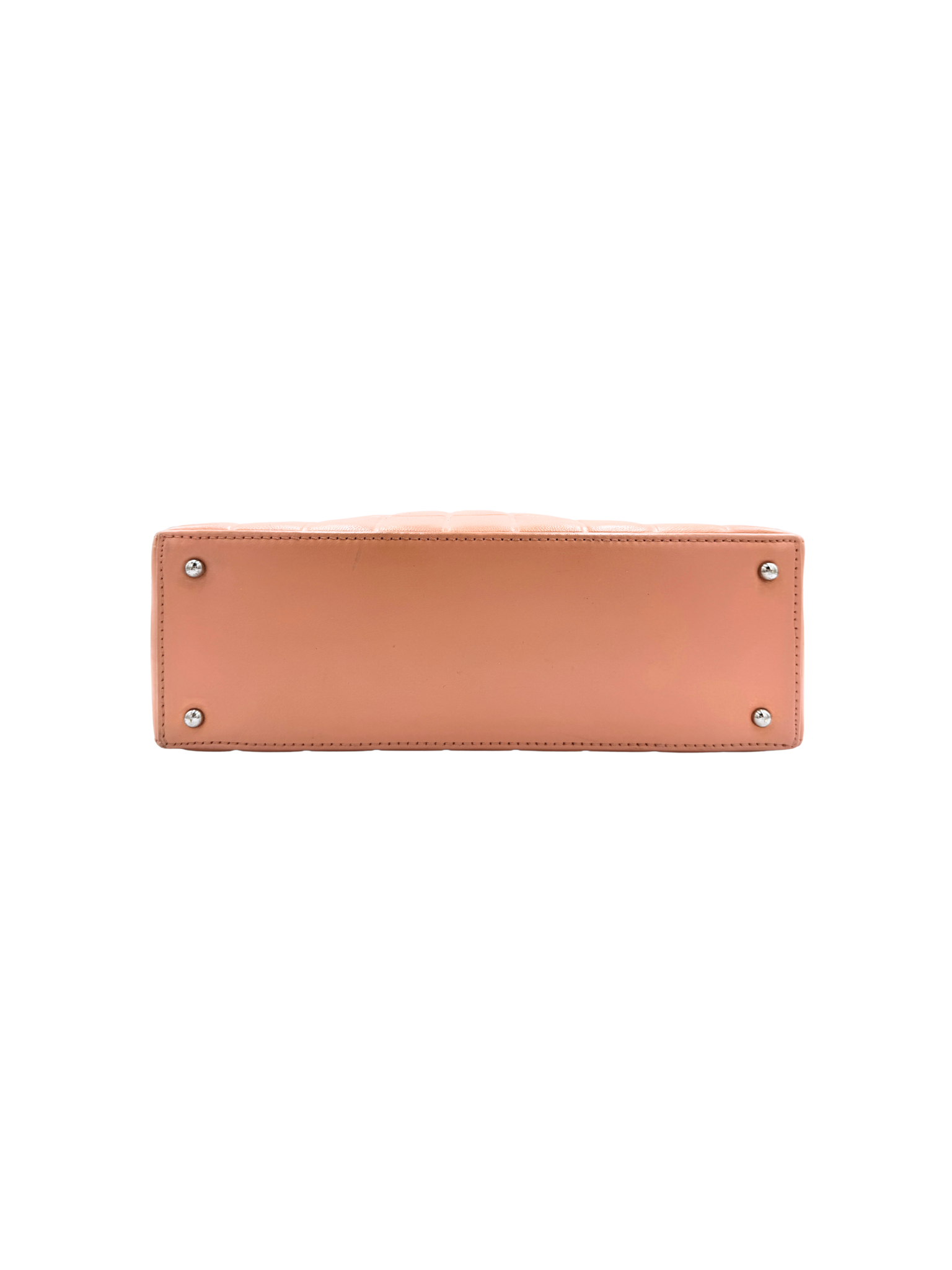 Vintage Chocolate Bar Shopping Tote Bag in Blush Nude Lambskin Leather