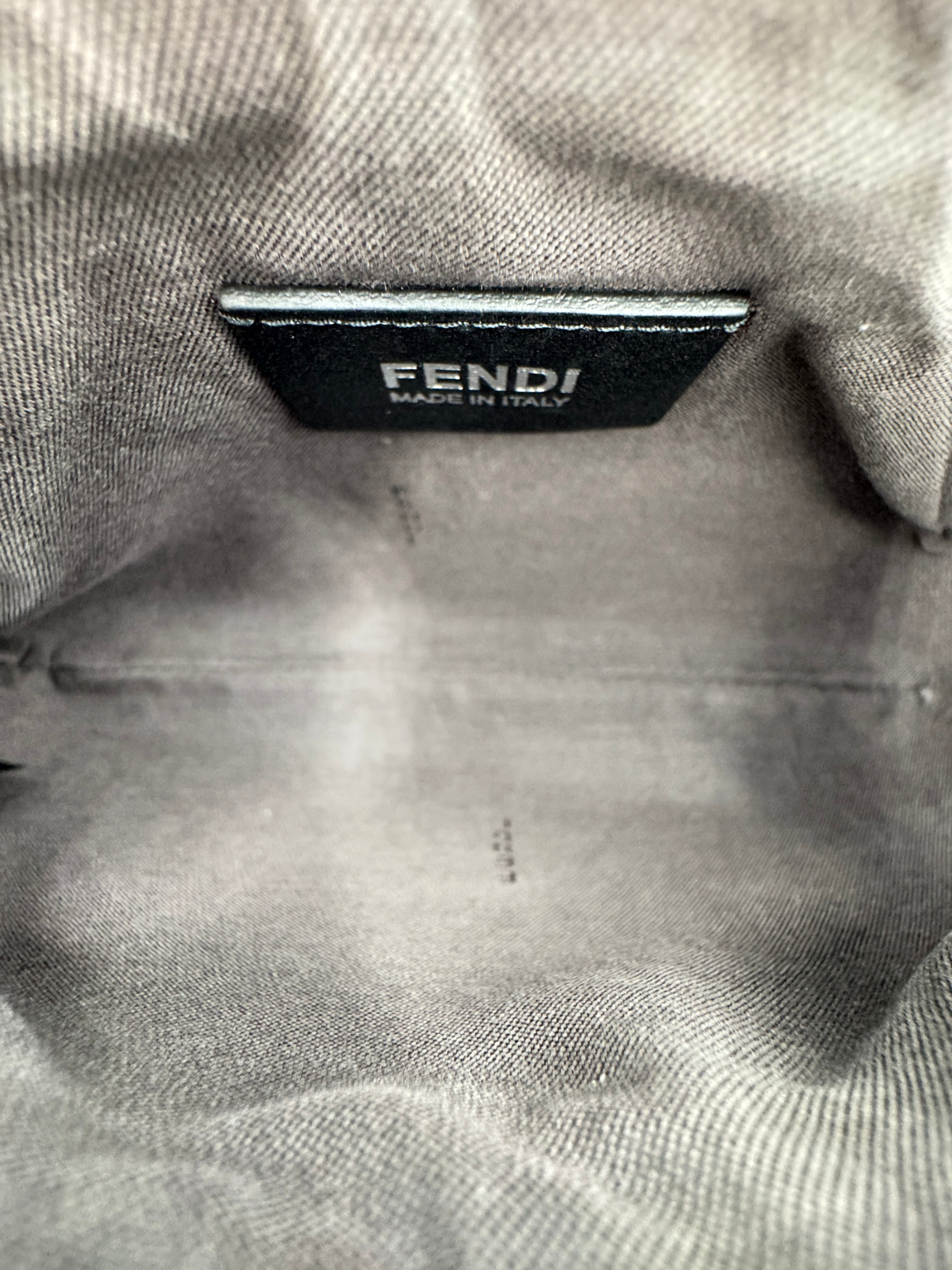 Vintage Zucchino FF Pochette Shoulder Bag with Fendi Strap Charms in Black Monogram Logo Jacquard Fabric with Pink Trim