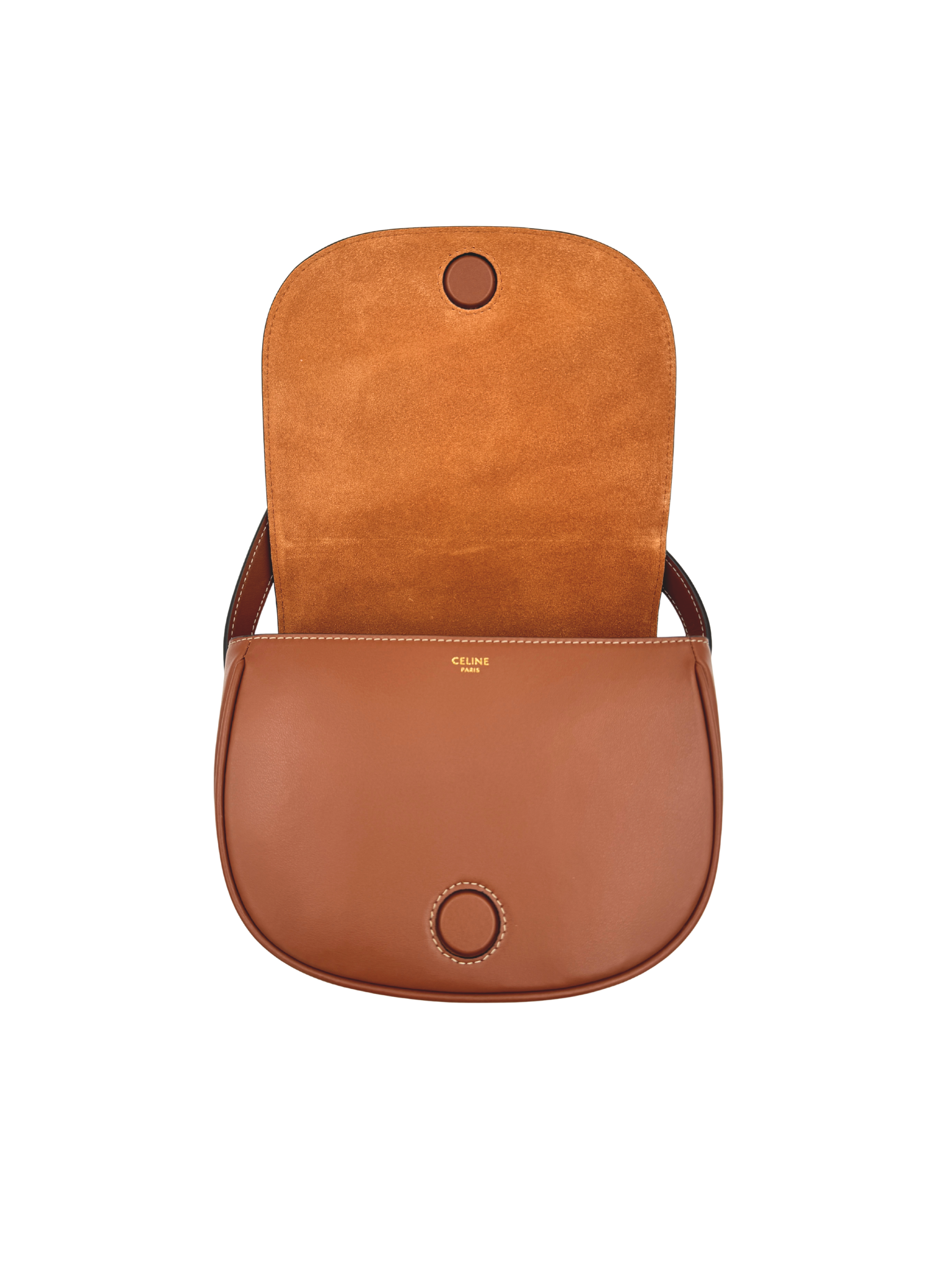 Triomphe Folco Cuir Crossbody Bag in Cognac Leather