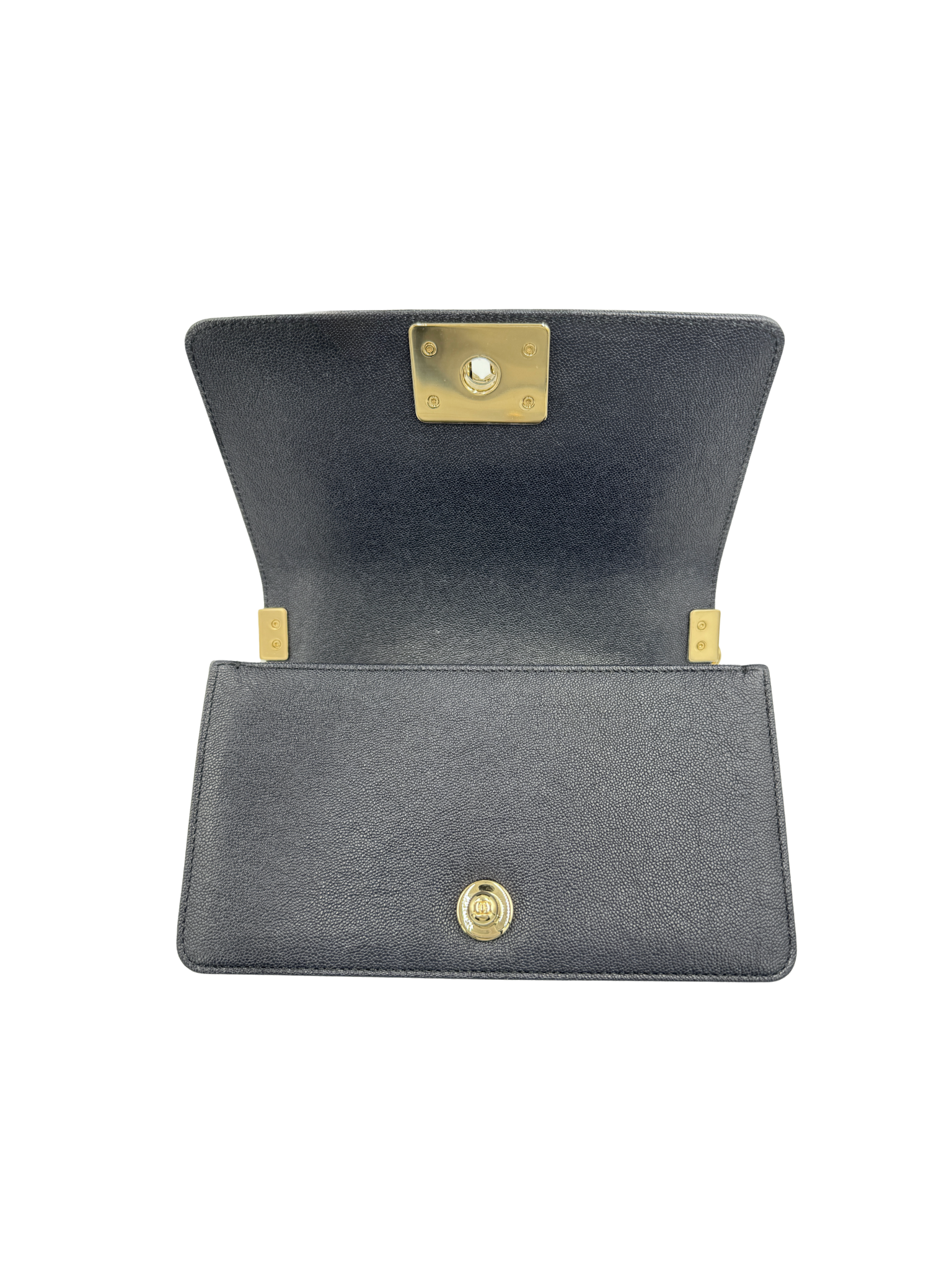 2020 Small Chevron Boy Bag in Navy Blue Caviar Leather