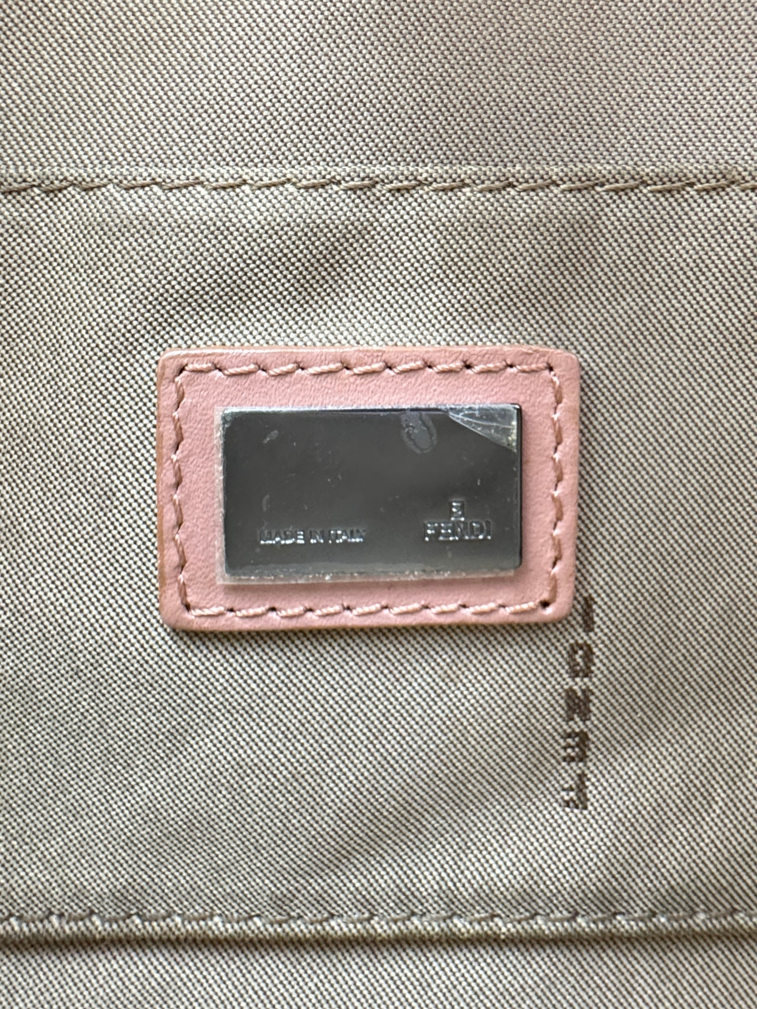Fendi FF Monogram East-West Bauletto Bag in Pink and Ivory Canvas