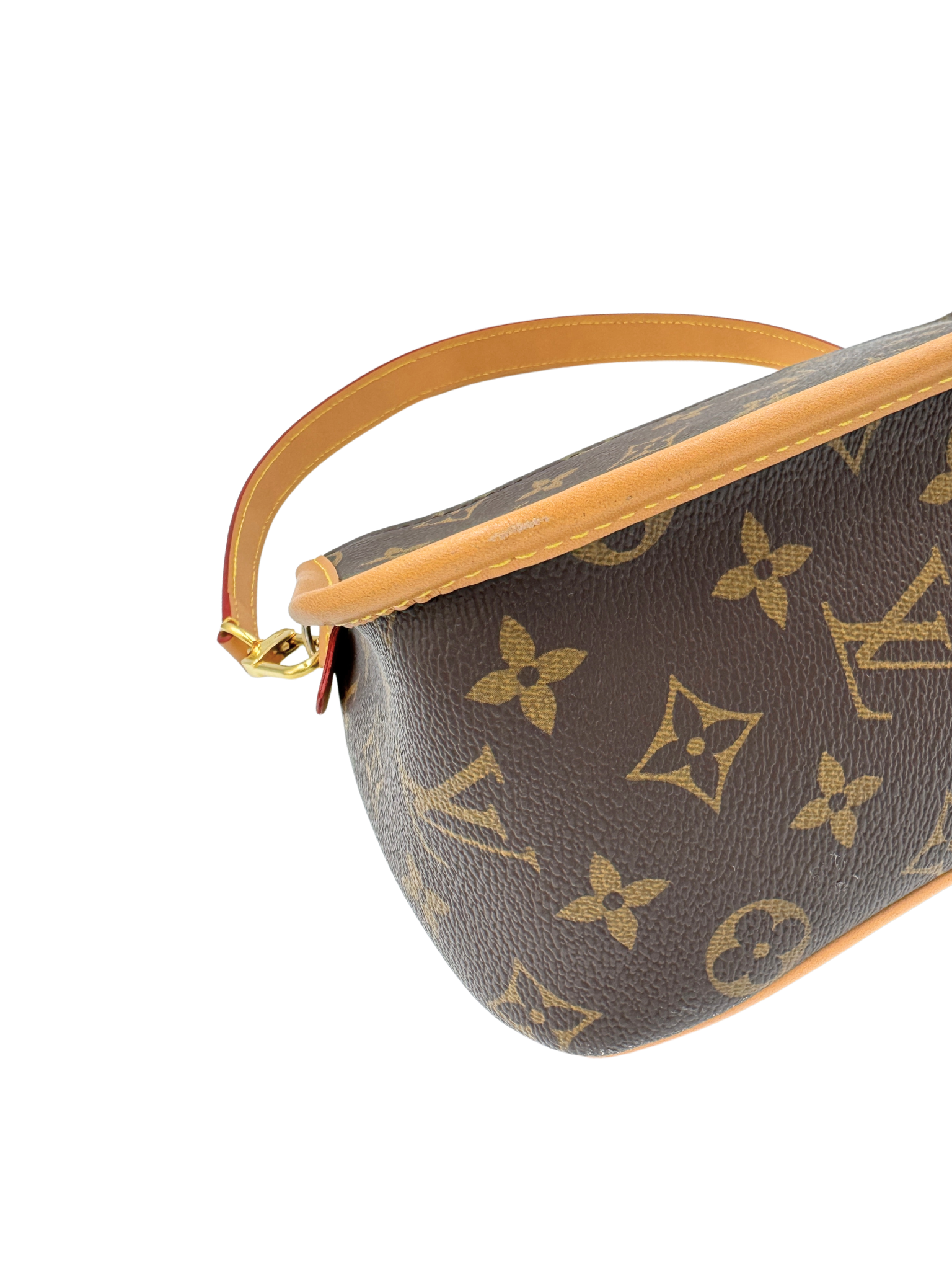 Diana Shoulder Bag in Brown and Tan Monogram Coated Canvas with Tan Leather Accents